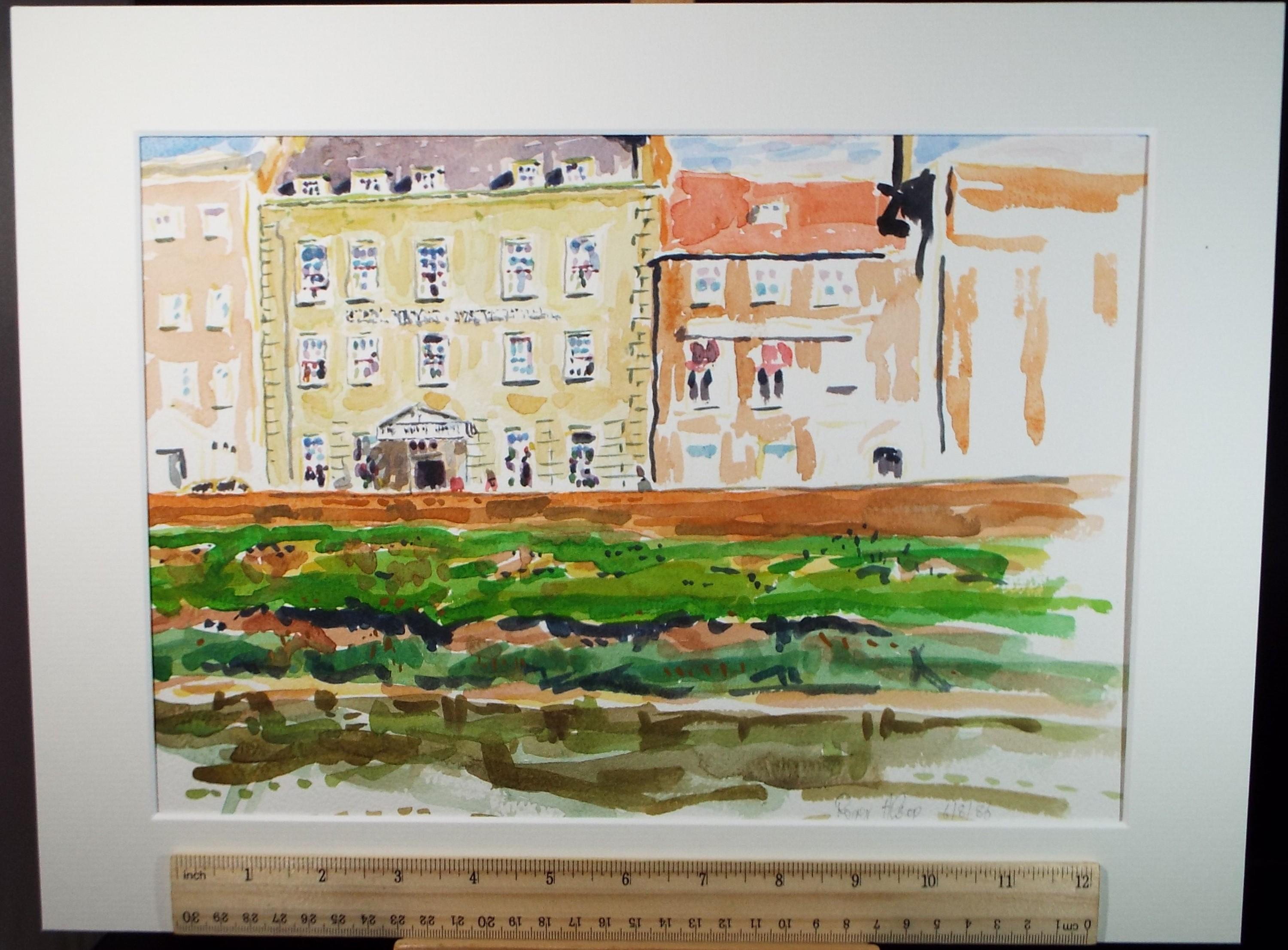 OOriginal Watercolour,'Street scene', Roger Alsop, dated 1986