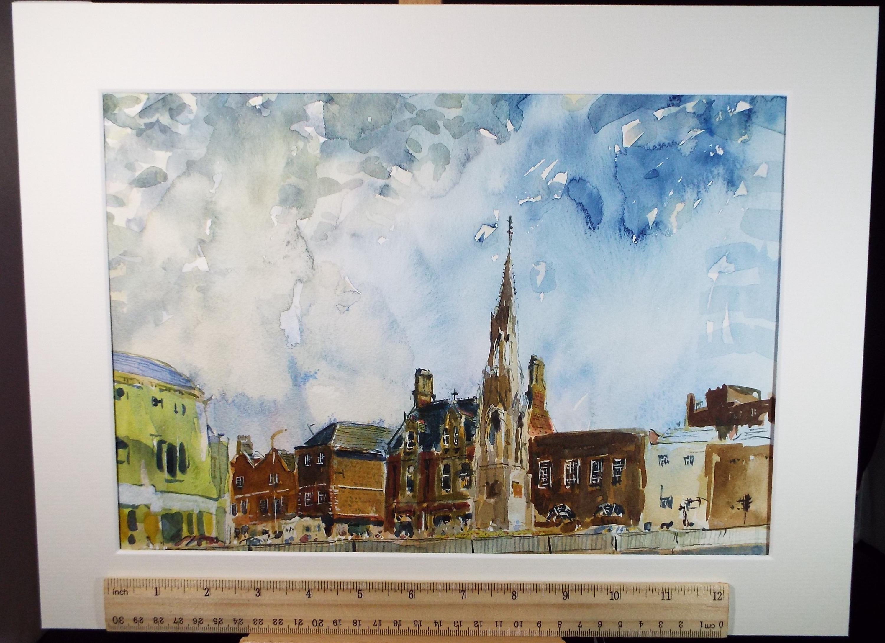 Original Watercolour,'Street scene', Roger Alsop, Dated 1988
