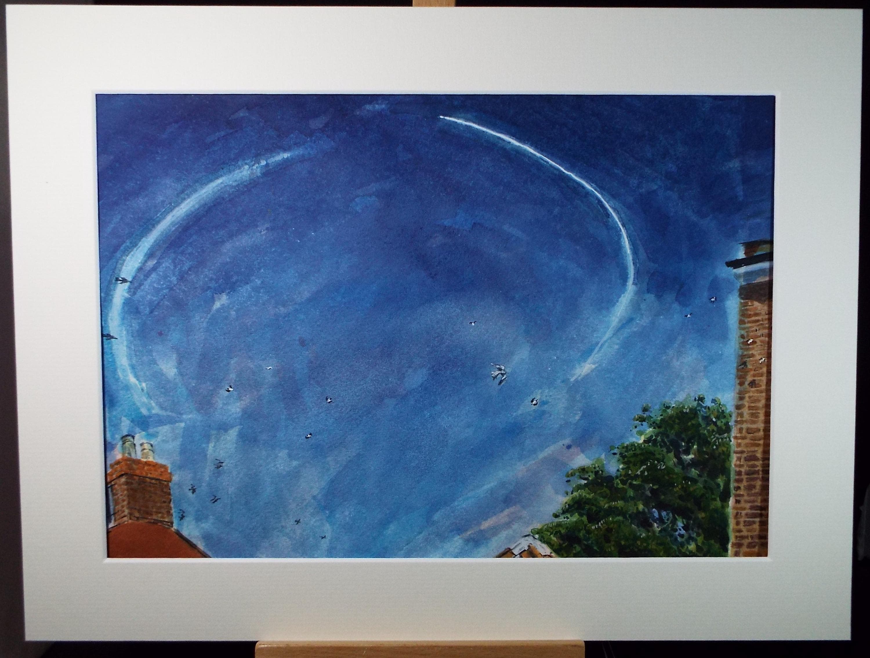 Original Watercolour,'Vapour Trails', Roger Alsop, Circa 1980's