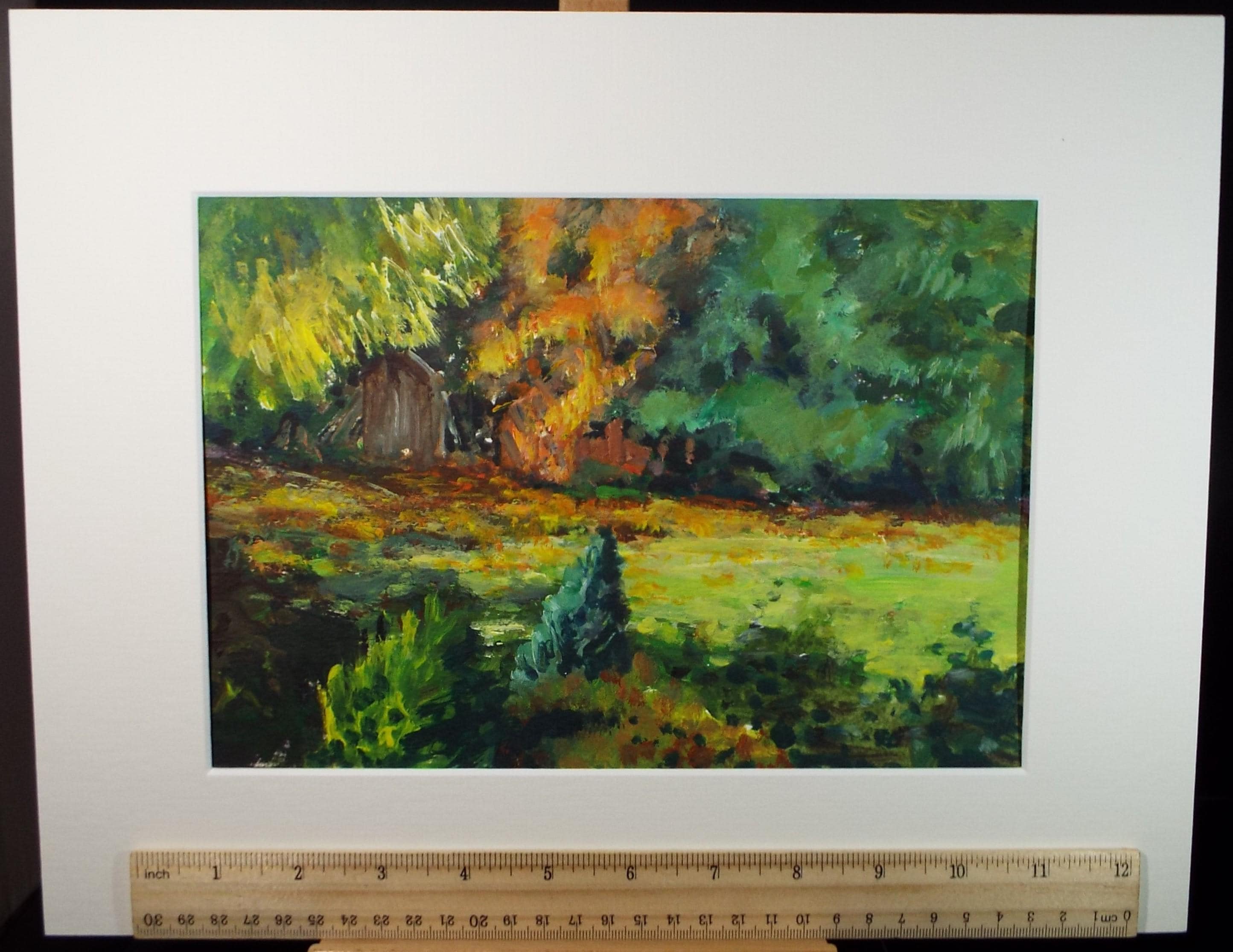 Original Watercolour, 'Green Landscape', June Bevan, c1990's