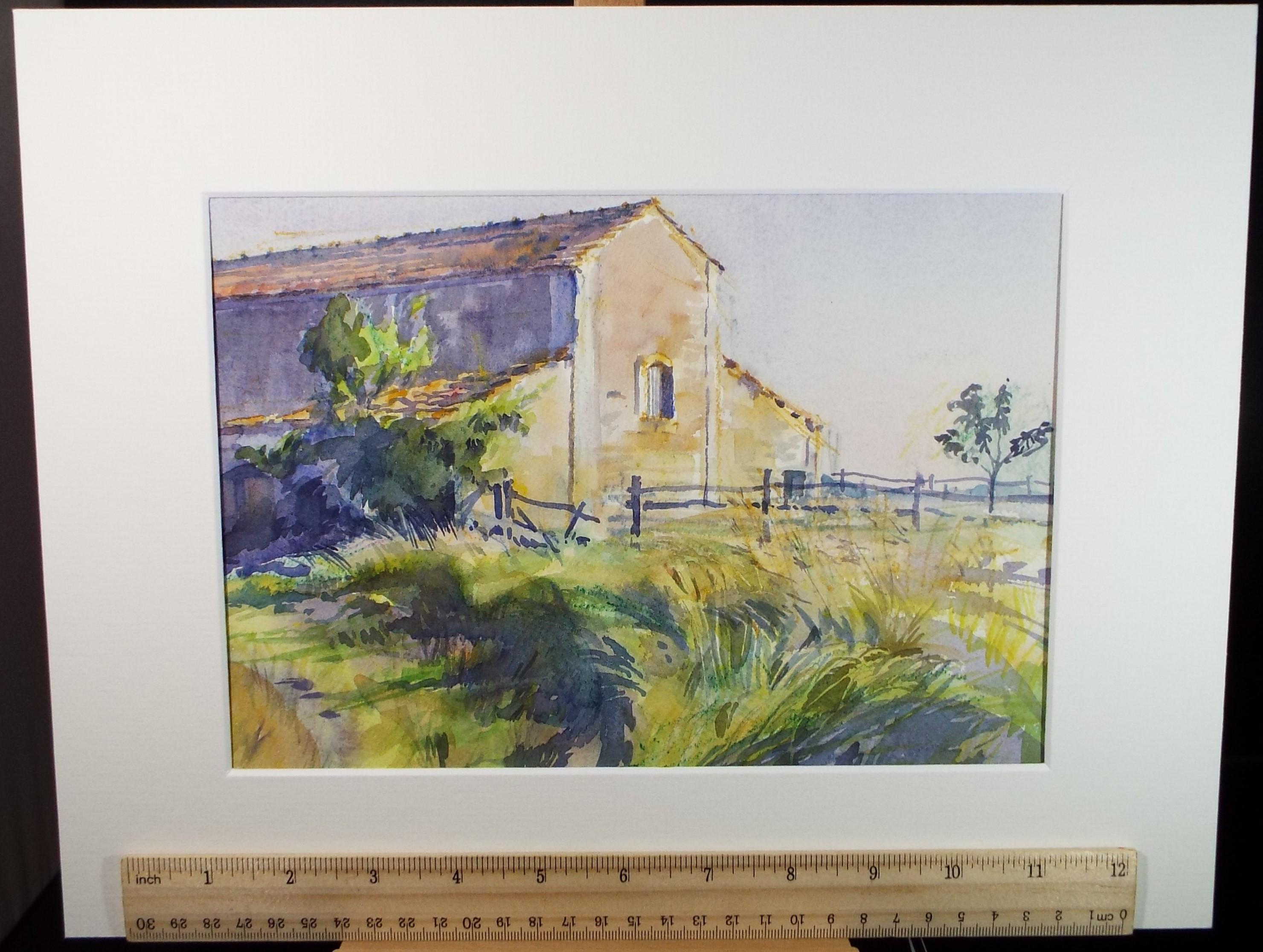 Original Watercolour, 'Study of a Barn', Artist unknown, c1980's