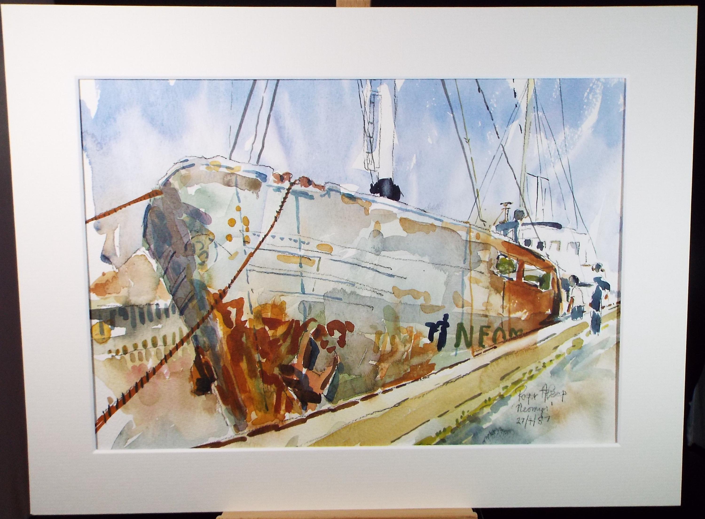Original Watercolour,'Freighter Neomys', Roger Alsop, dated 1987