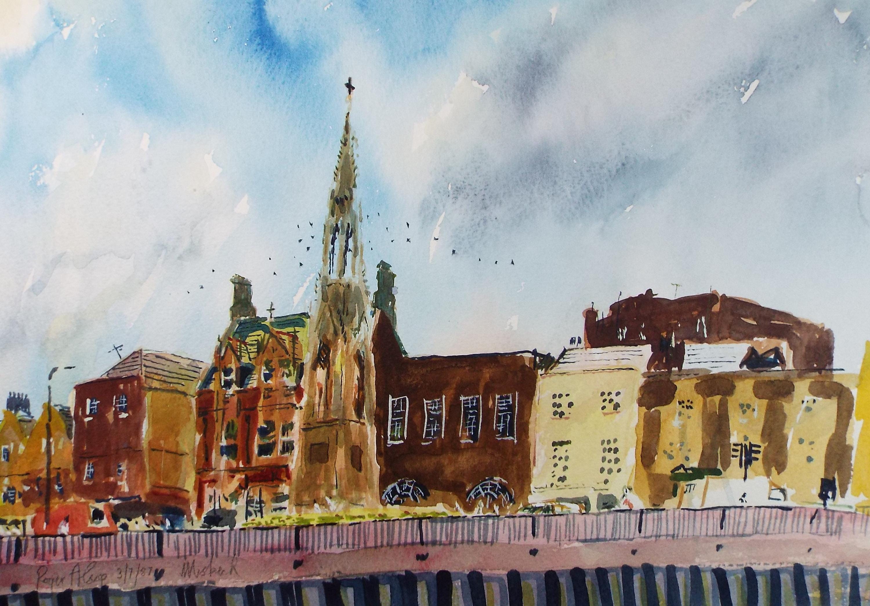 Original Watercolour, 'Wisbech', Roger Alsop, Dated 1987