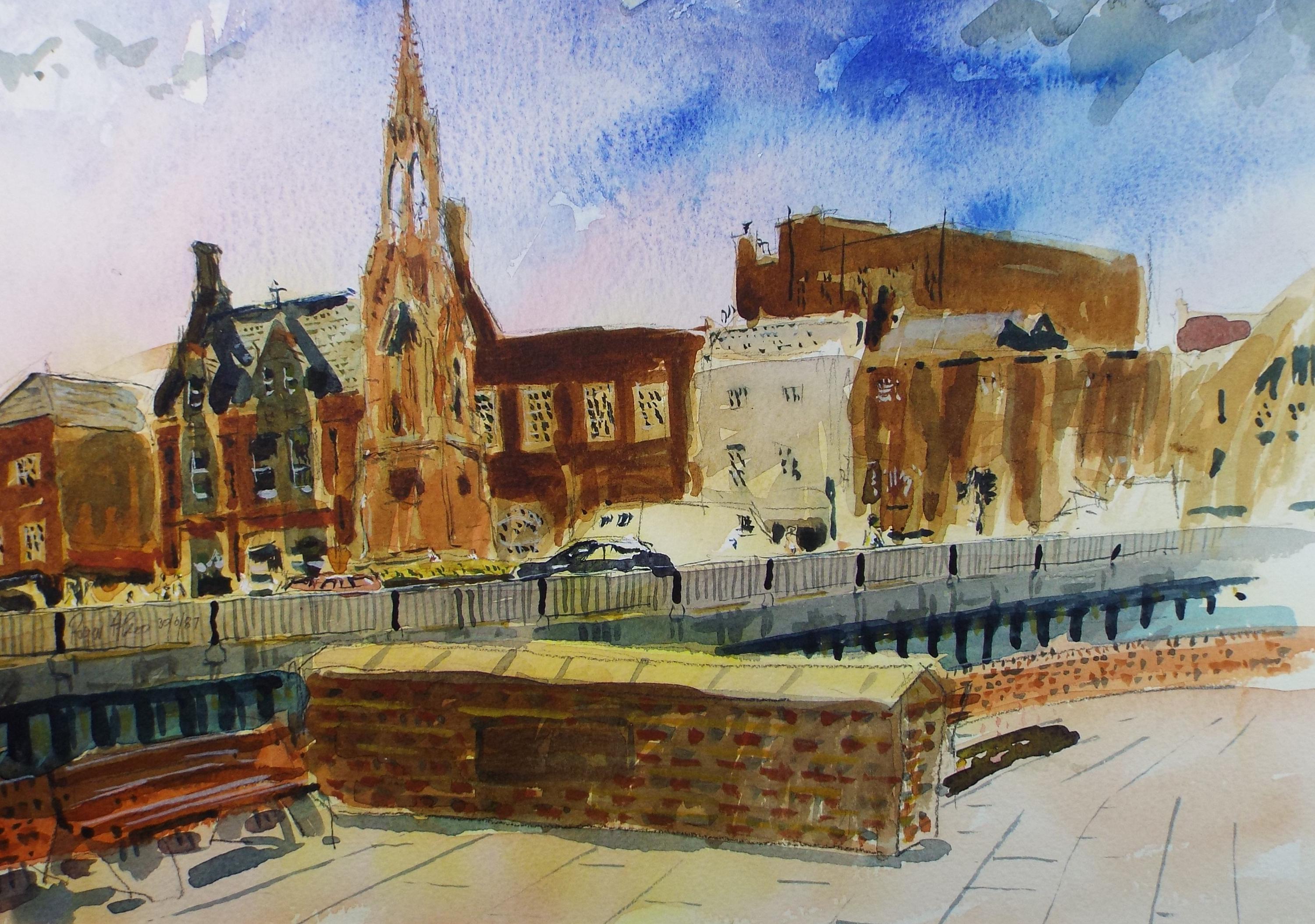 Original Watercolour, 'Wisbech', Roger Alsop, Dated 1987