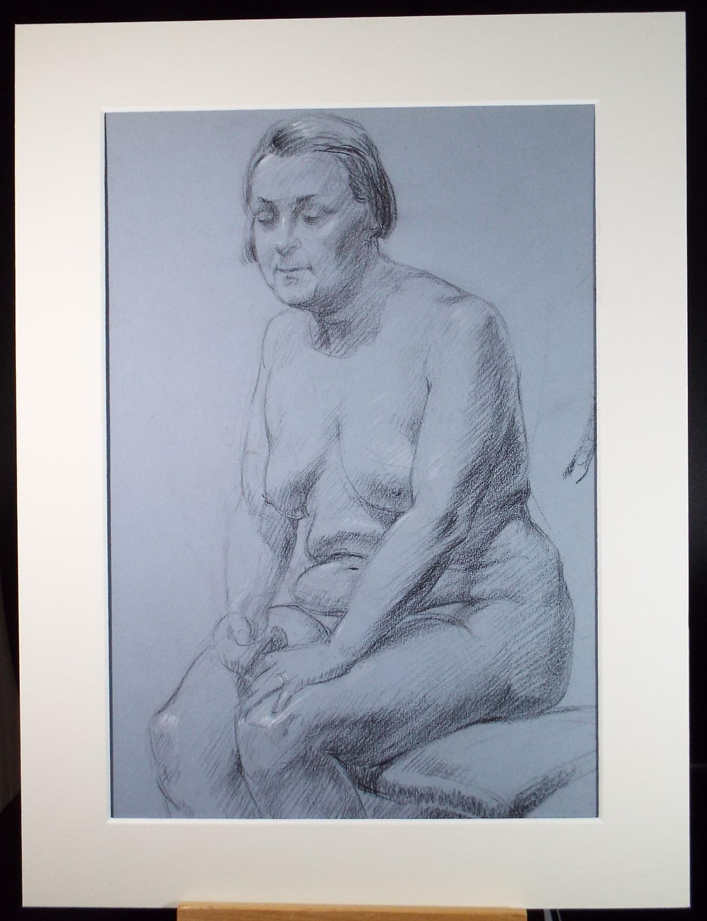 Pastel drawing 'Seated Nude', c1940s, Katherine Rose Edmead 1894-1976