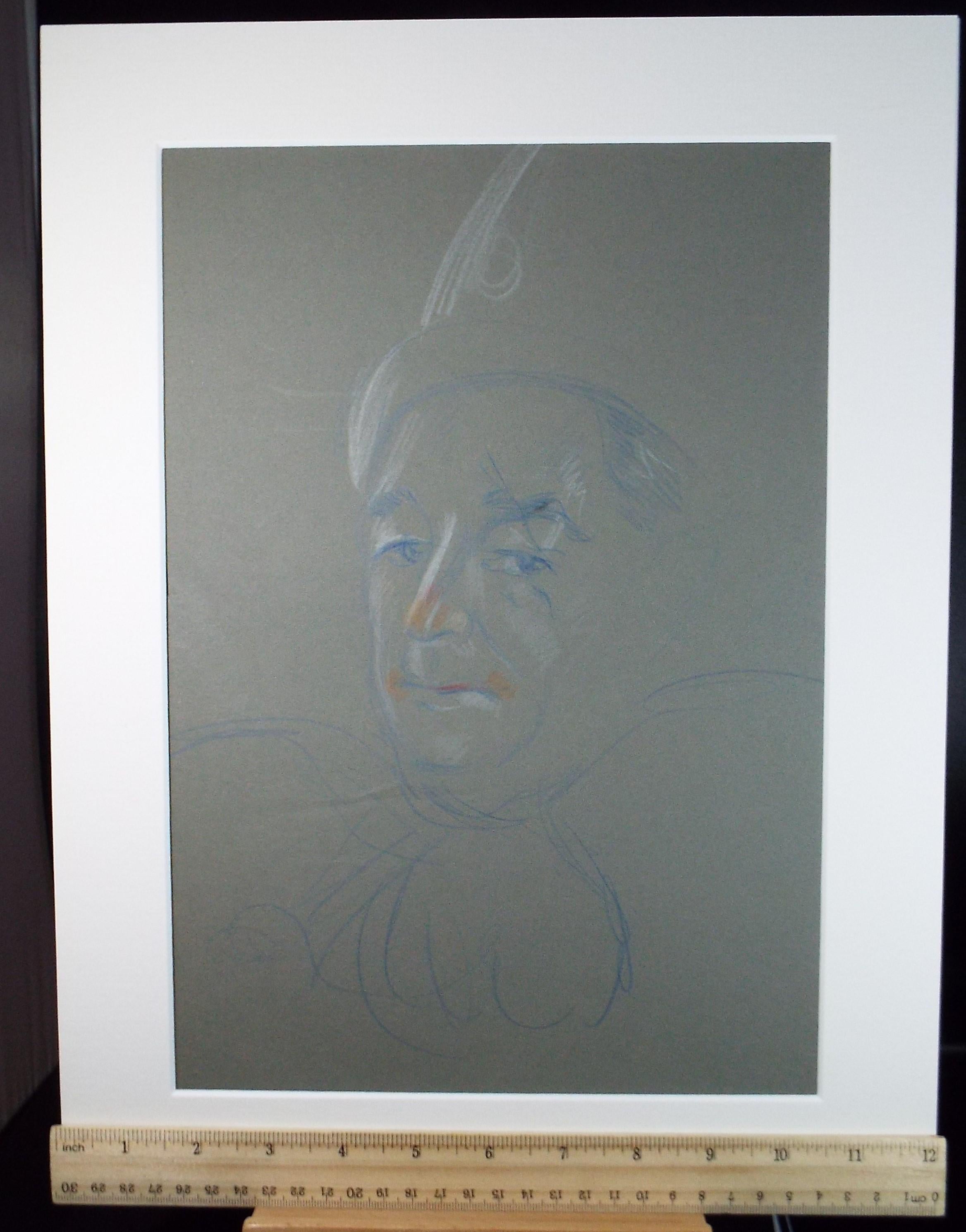 Original Pastel Drawing, 'Circus Clown', c1950s, Athene Andrade (1908-1973)