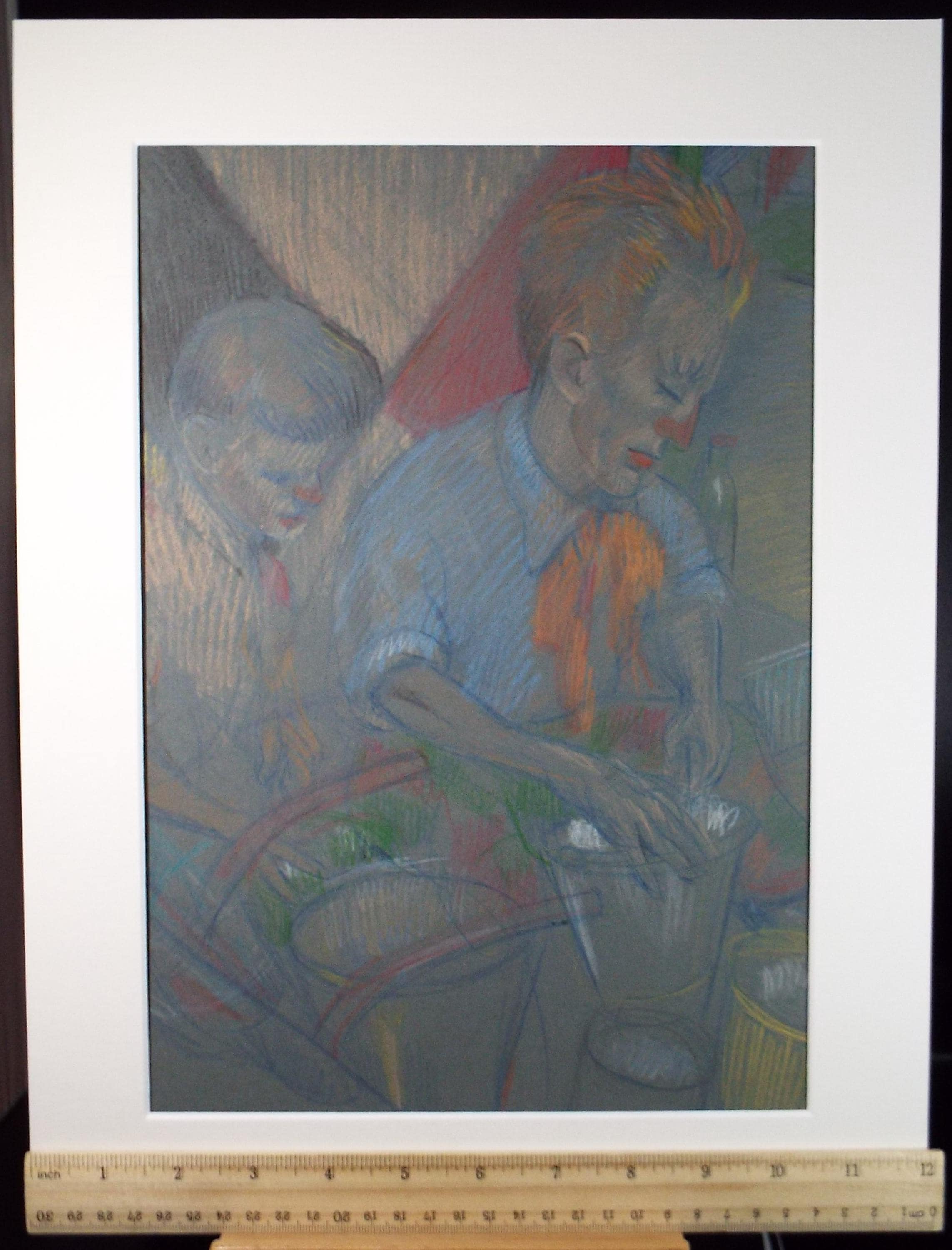 Original Pastel Drawing, 'Circus Performers', c1950s, Athene Andrade (1908-1973)