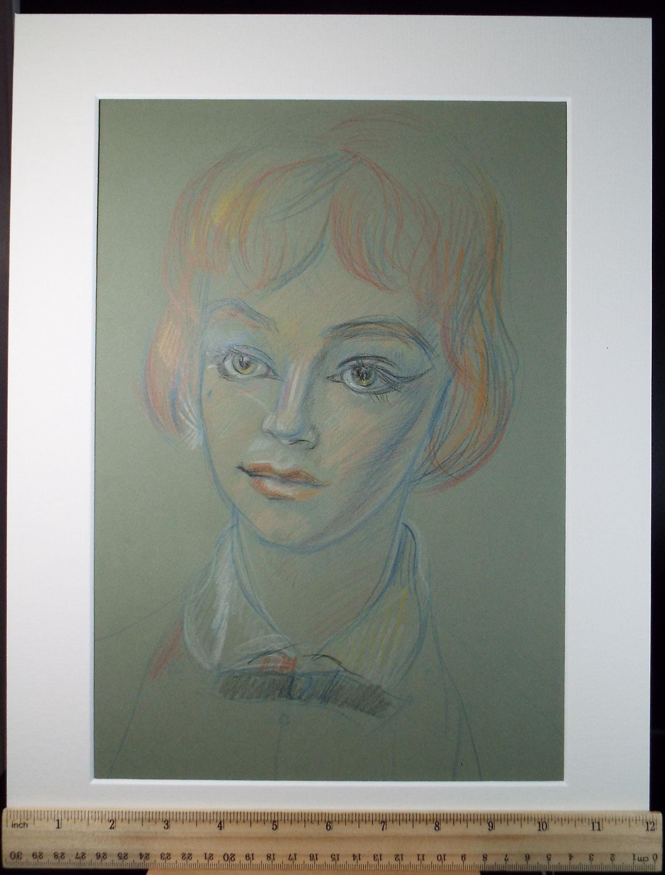 Original Pastel Drawing, 'Circus Performer', c1950s, Athene Andrade (1908-1973)