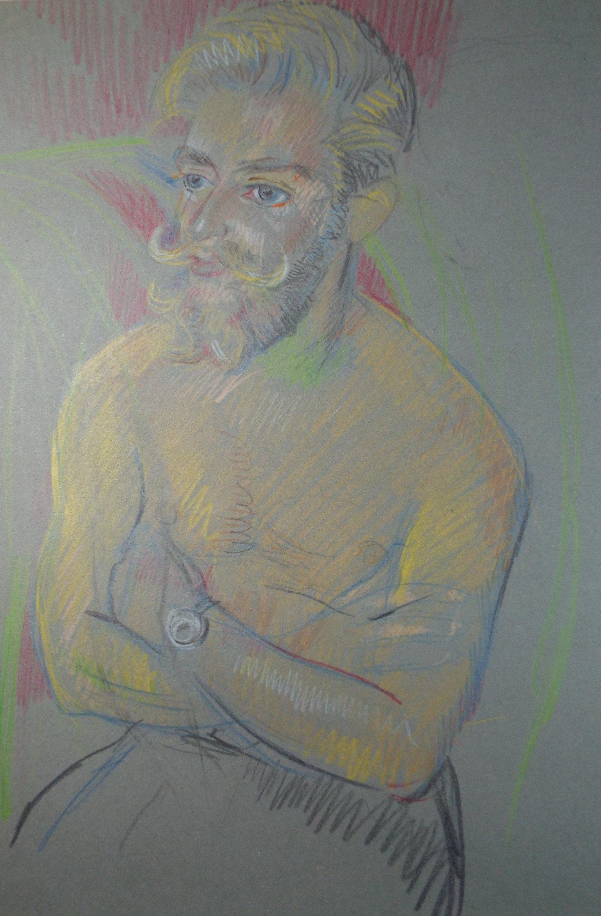 Original Pastel Drawing, 'Circus Performer', c1950s, Athene Andrade (1908-1973)