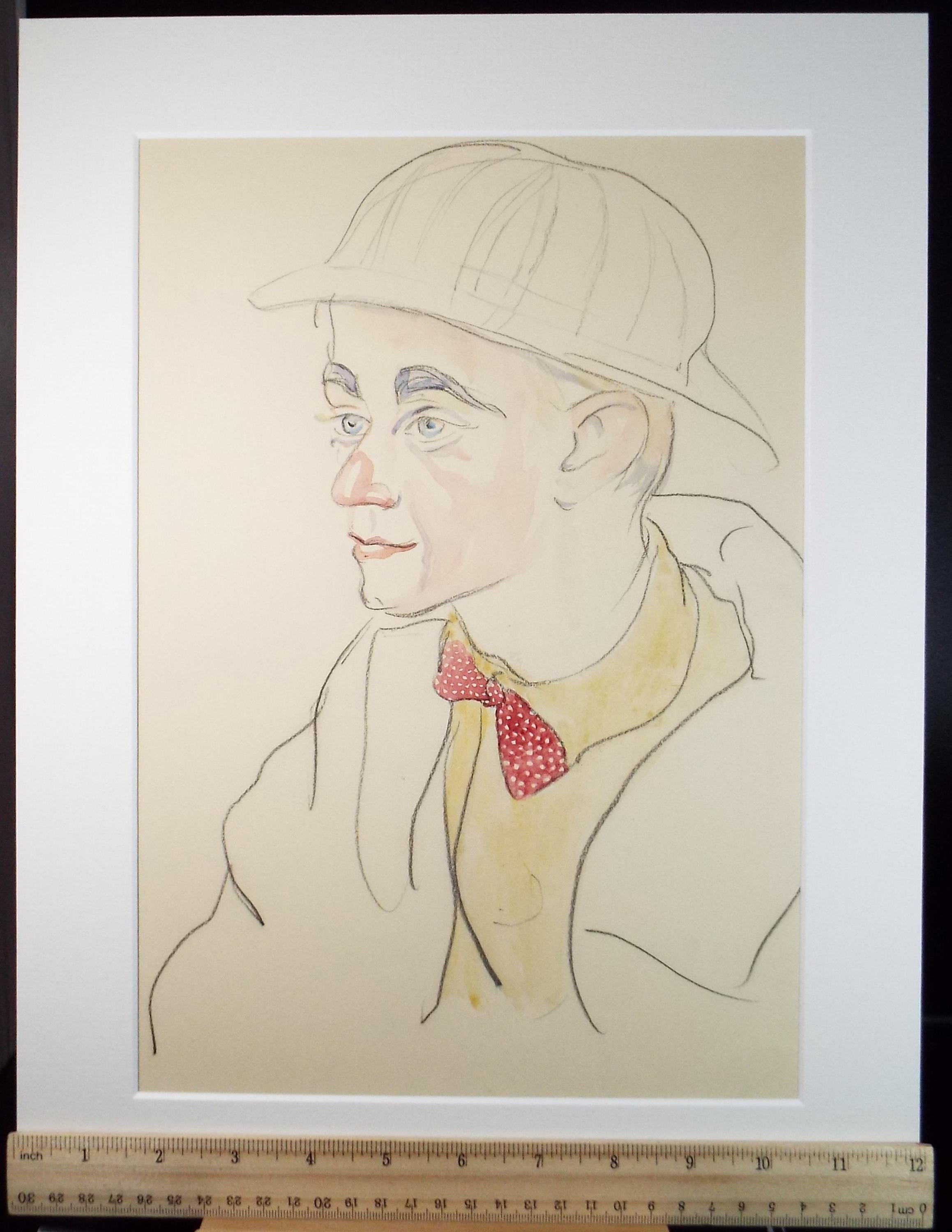 Original Watercolour Drawing, 'Circus Clown', c1950s, Athene Andrade (1908-1973)