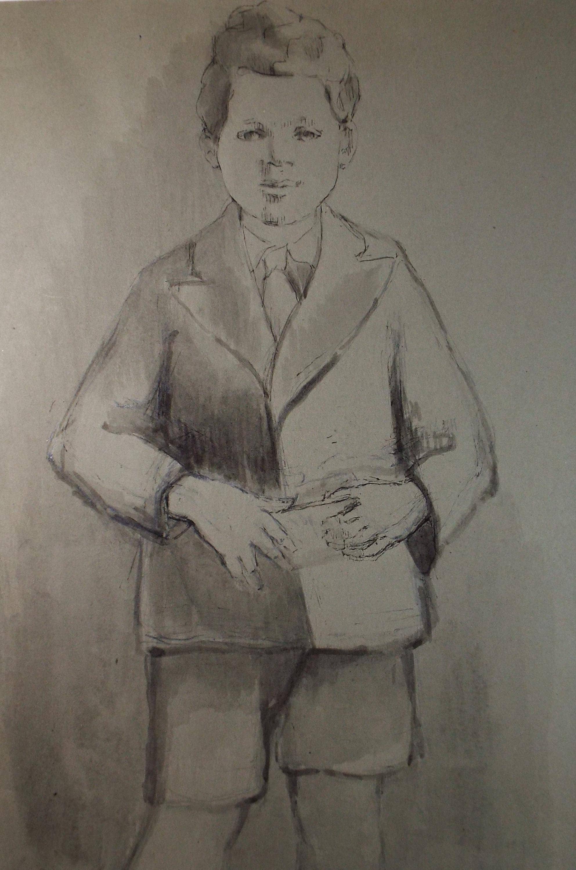 Original Watercolour, 'Study of a boy', Circa 1940's, Hilda Burford (1887-1957)