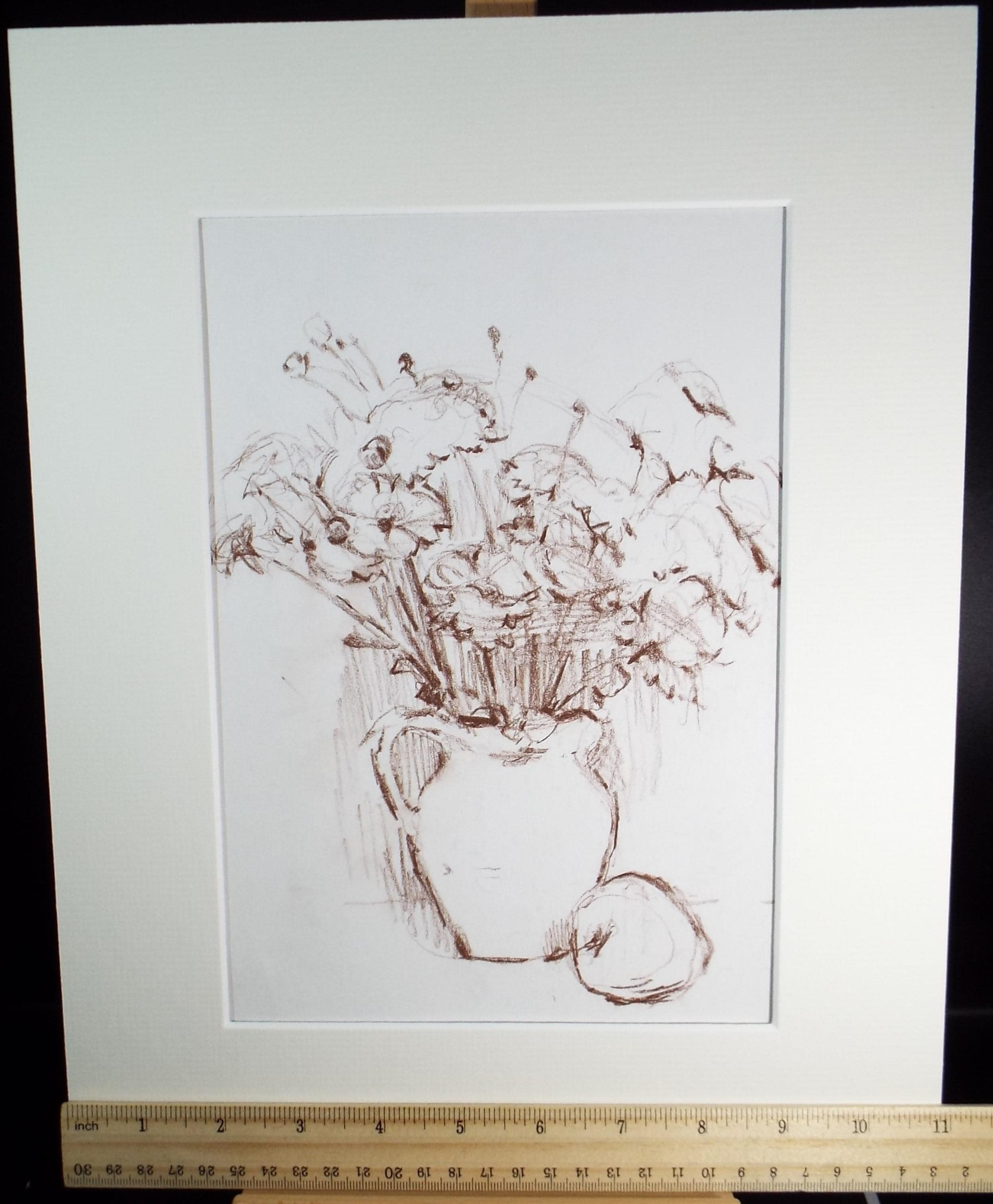 Original Pastel, 'Still life of flowers', 1990's, Mariota Bosanquet 1923 -2022