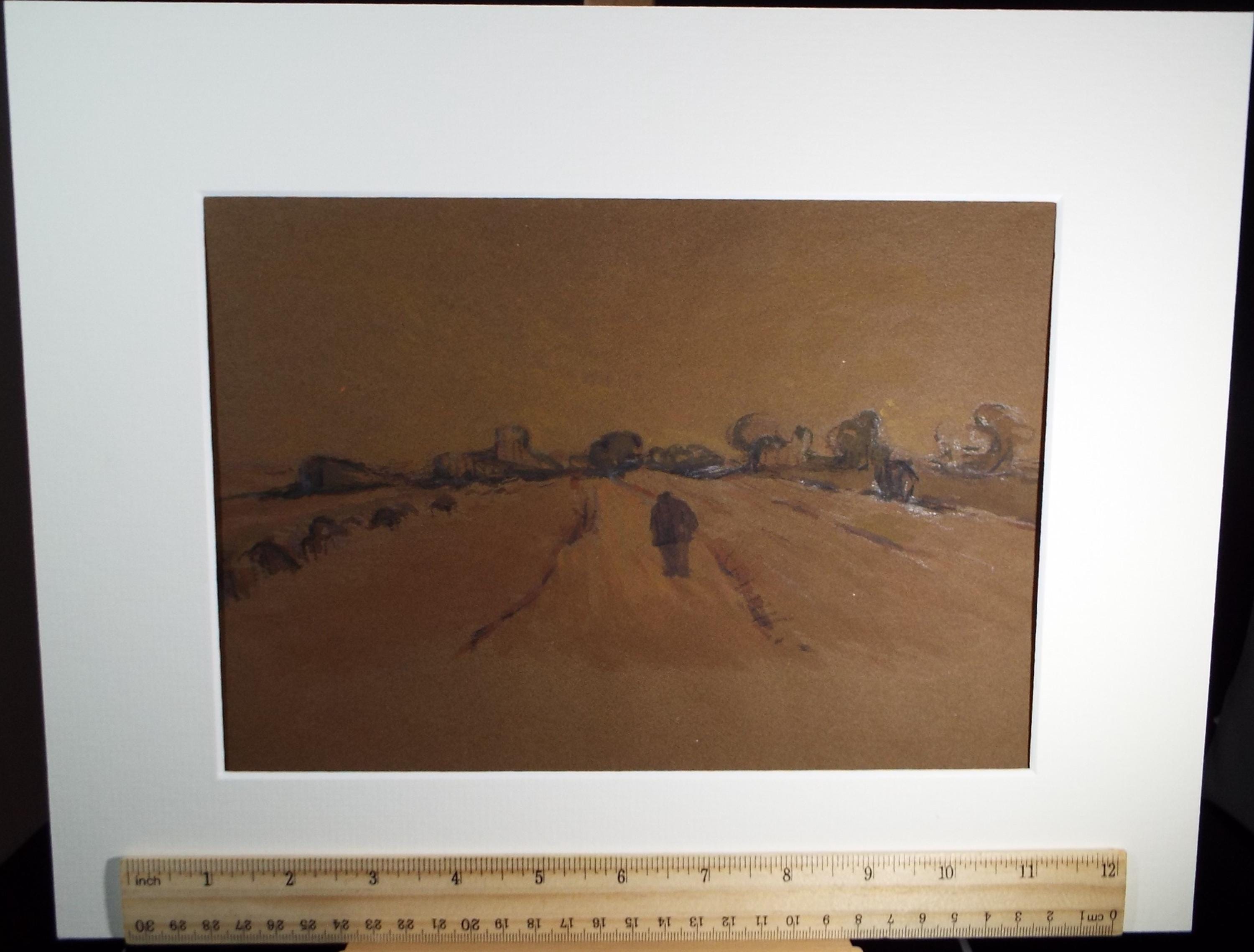 Original watercolour, 'Farmer's Field', 1990's, Mariota Bosanquet 1923 -2022