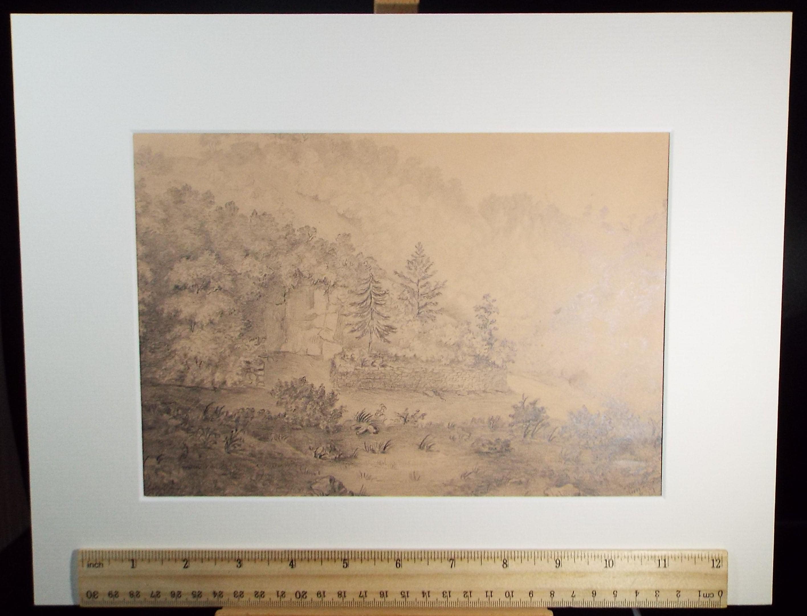 Original Pencil Drawing, 'Via Gellia', Dated 1831, artist unknown