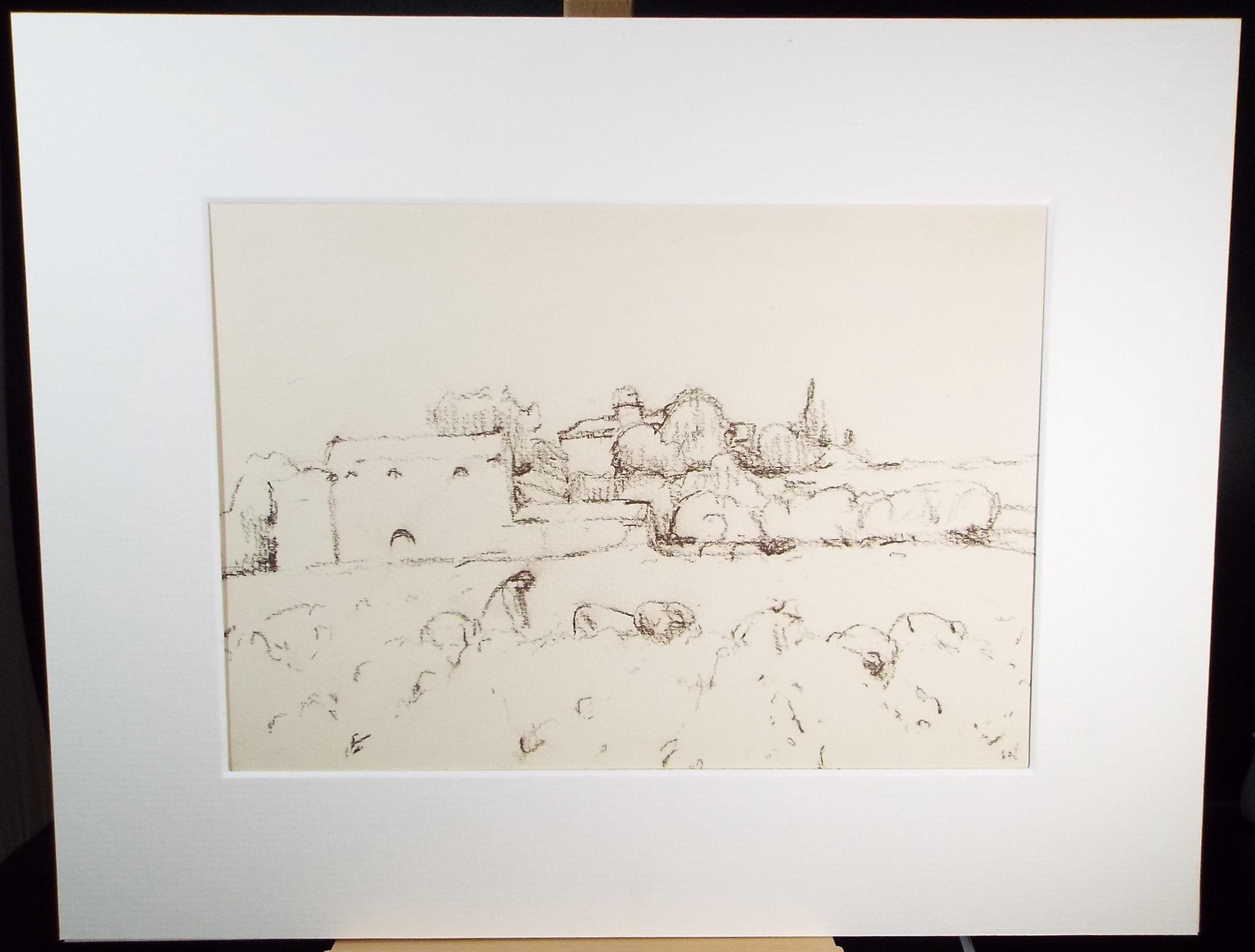 Original Pastel, 'Gathering the Crop', 1990's, Mariota Bosanquet 1923 -2022