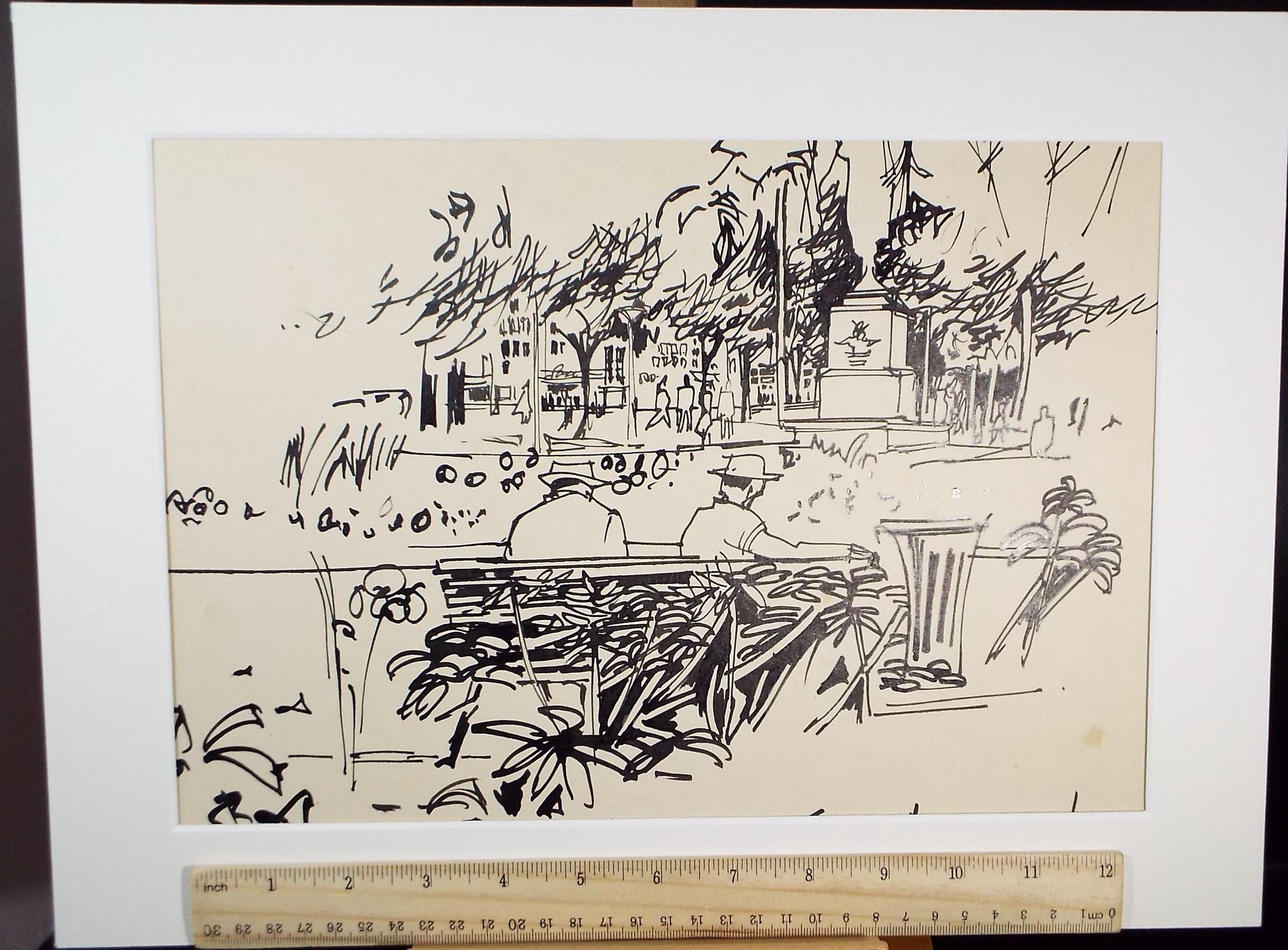 Original Ink drawing , 'Oslo', John Hambleton Holdcroft (1926-2014), Dated 1960