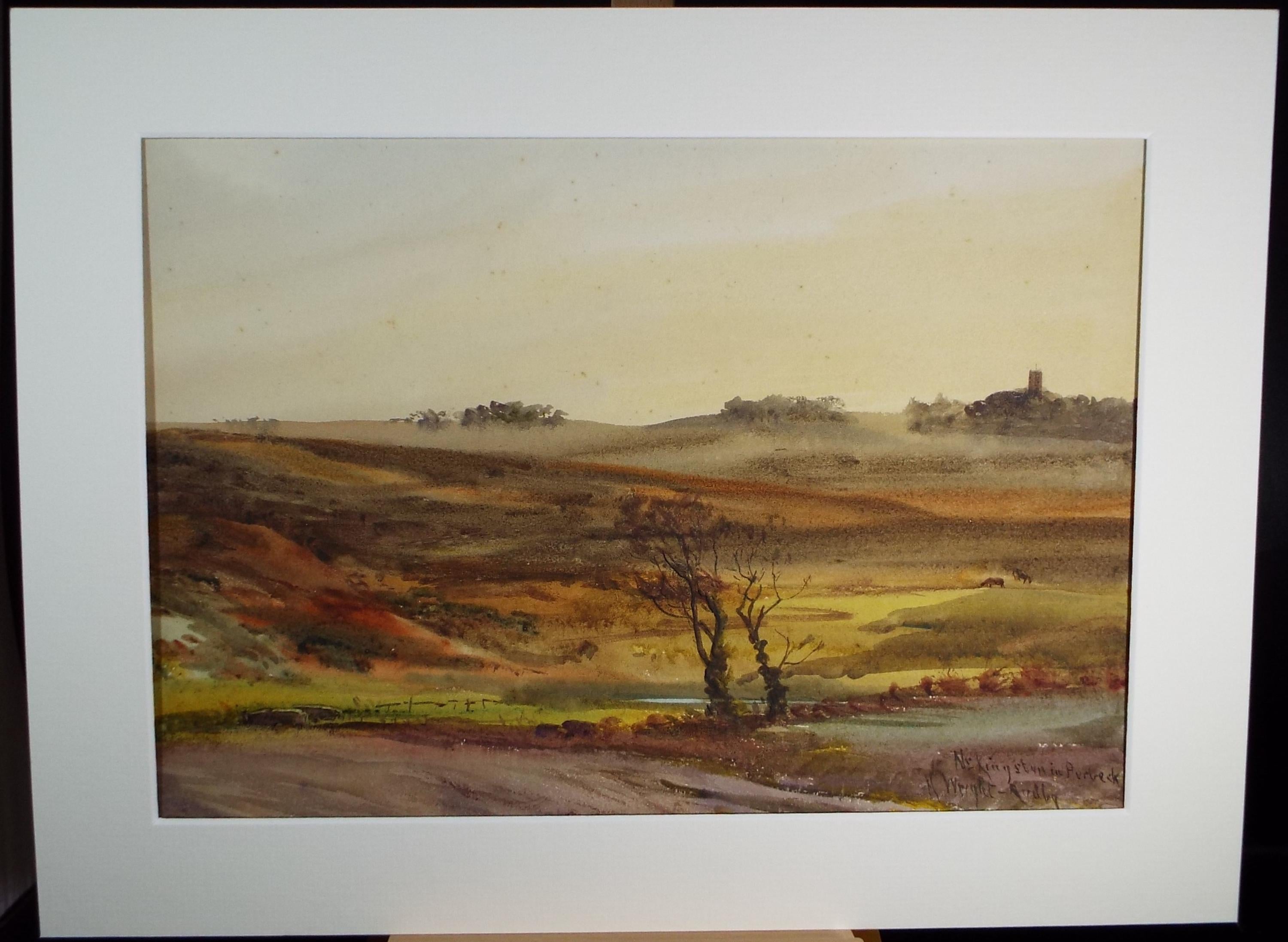 Original Watercolour, 'Autumn Landscape, Purbeck', Early 20th Century, Hugh Right Rudby (1855-1954)