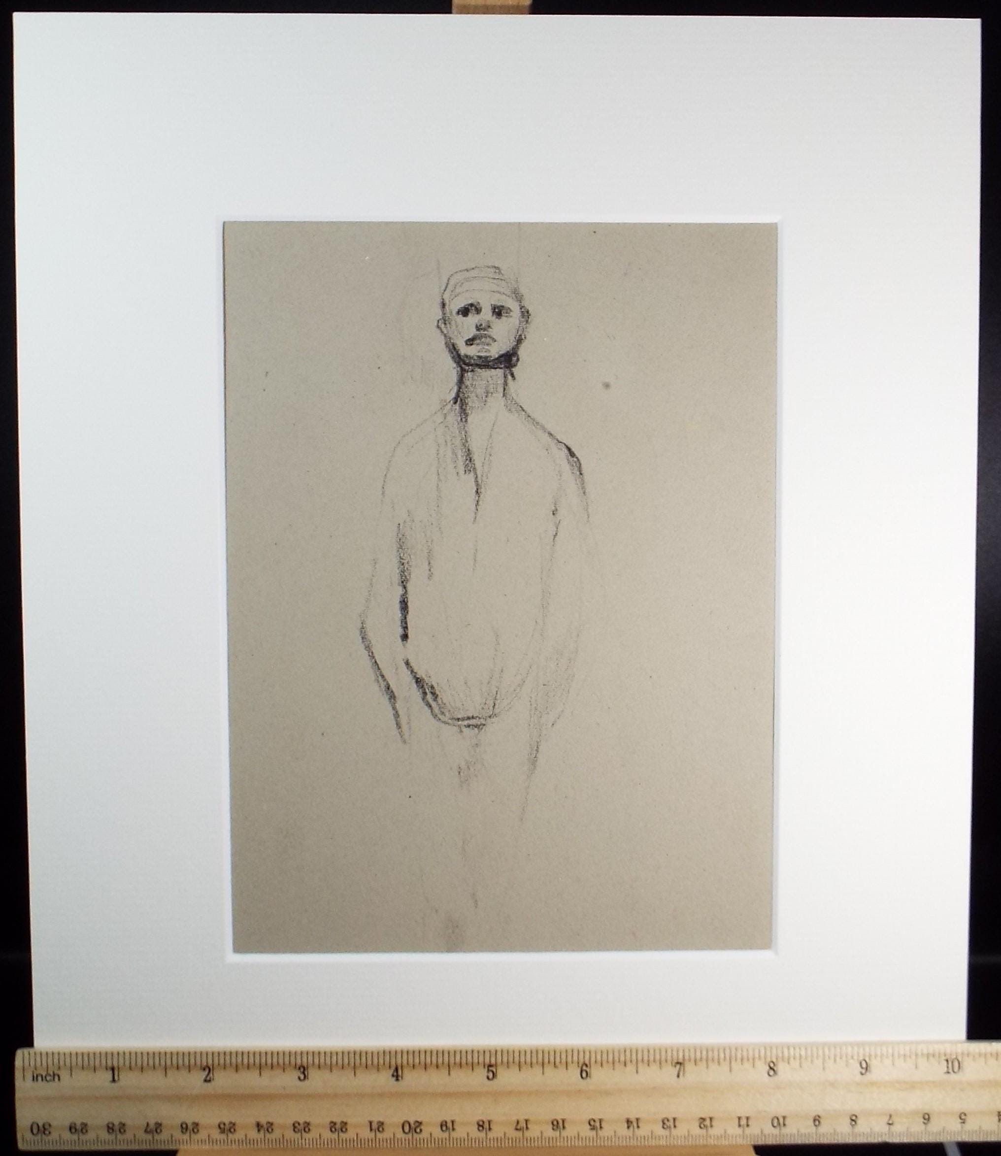 Original Pastel, 'Standing Figure', 1990's, Mariota Bosanquet 1923 -2022