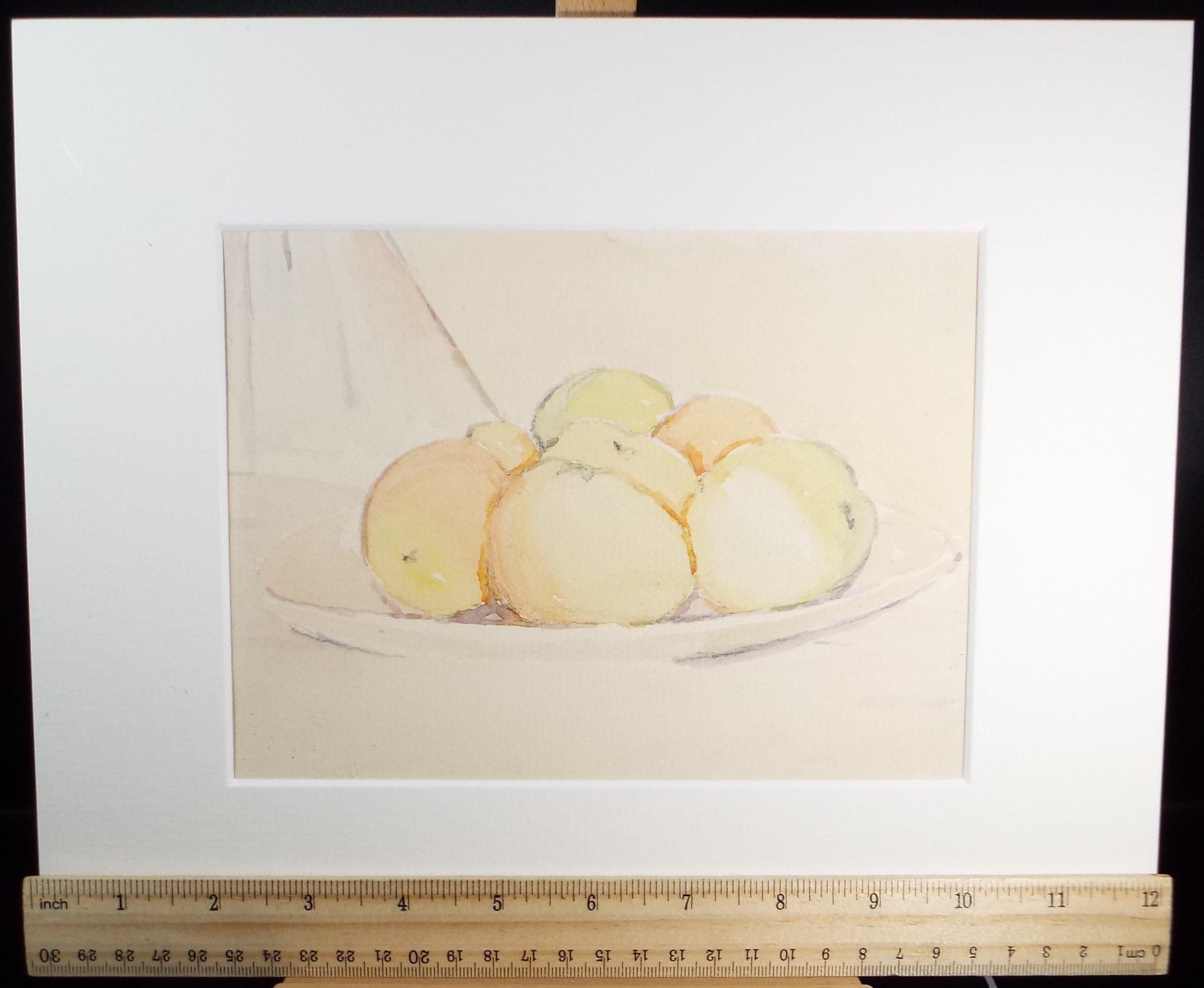 Original Watercolour 'Still life of Oranges', 1990, Mariota Bosanquet 1923 -2022