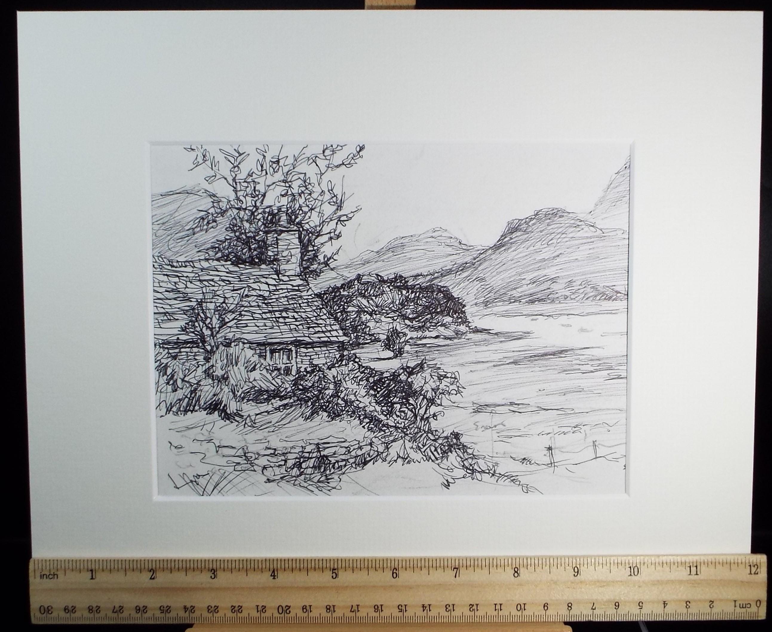 Original Pen & ink, 'Mawddach Estuary', 1973, R A Andrew-Jones