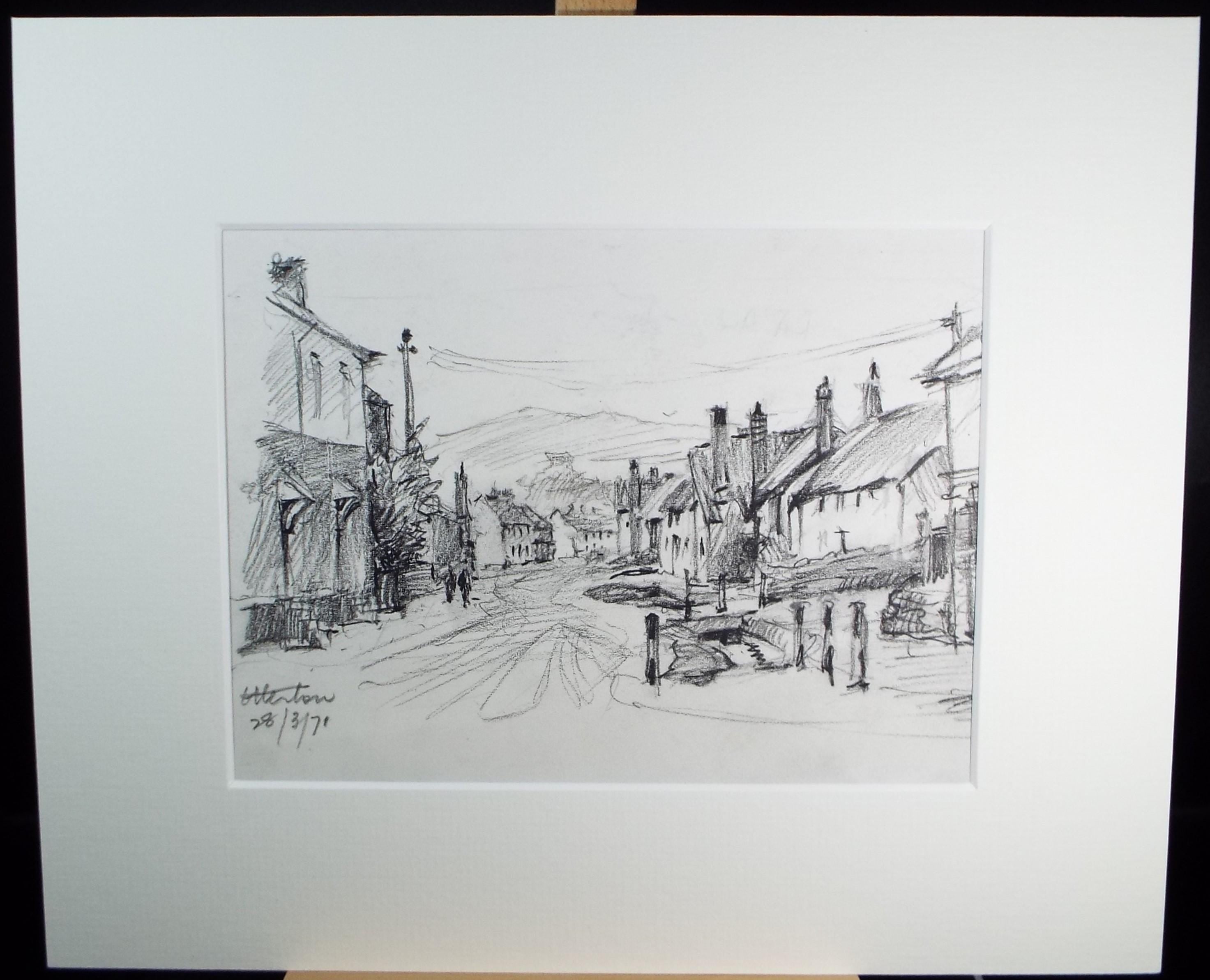 Original Pencil Drawing,'Ellerton', dated 1971, R A Andrew-Jones