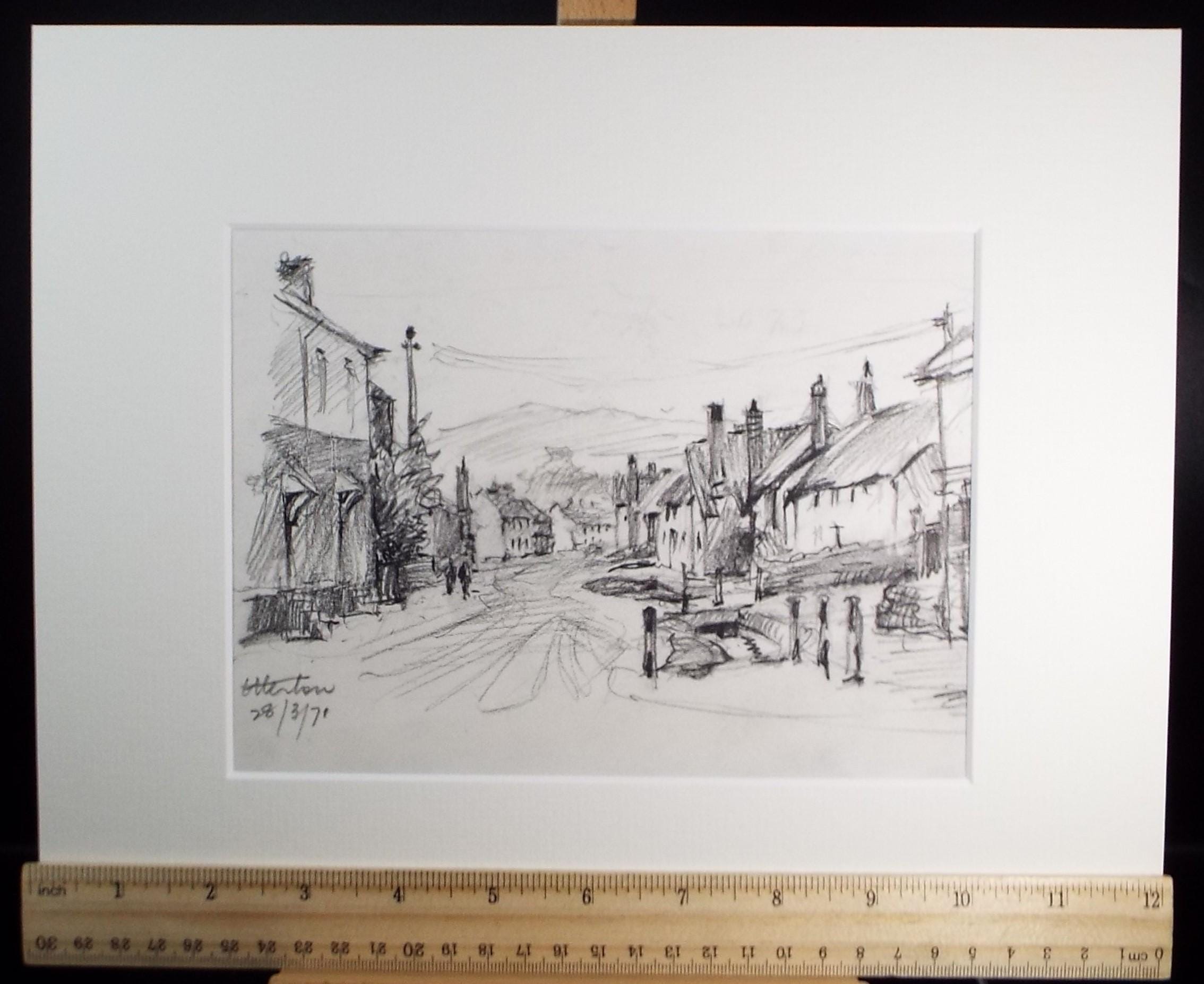 Original Pencil Drawing,'Ellerton', dated 1971, R A Andrew-Jones
