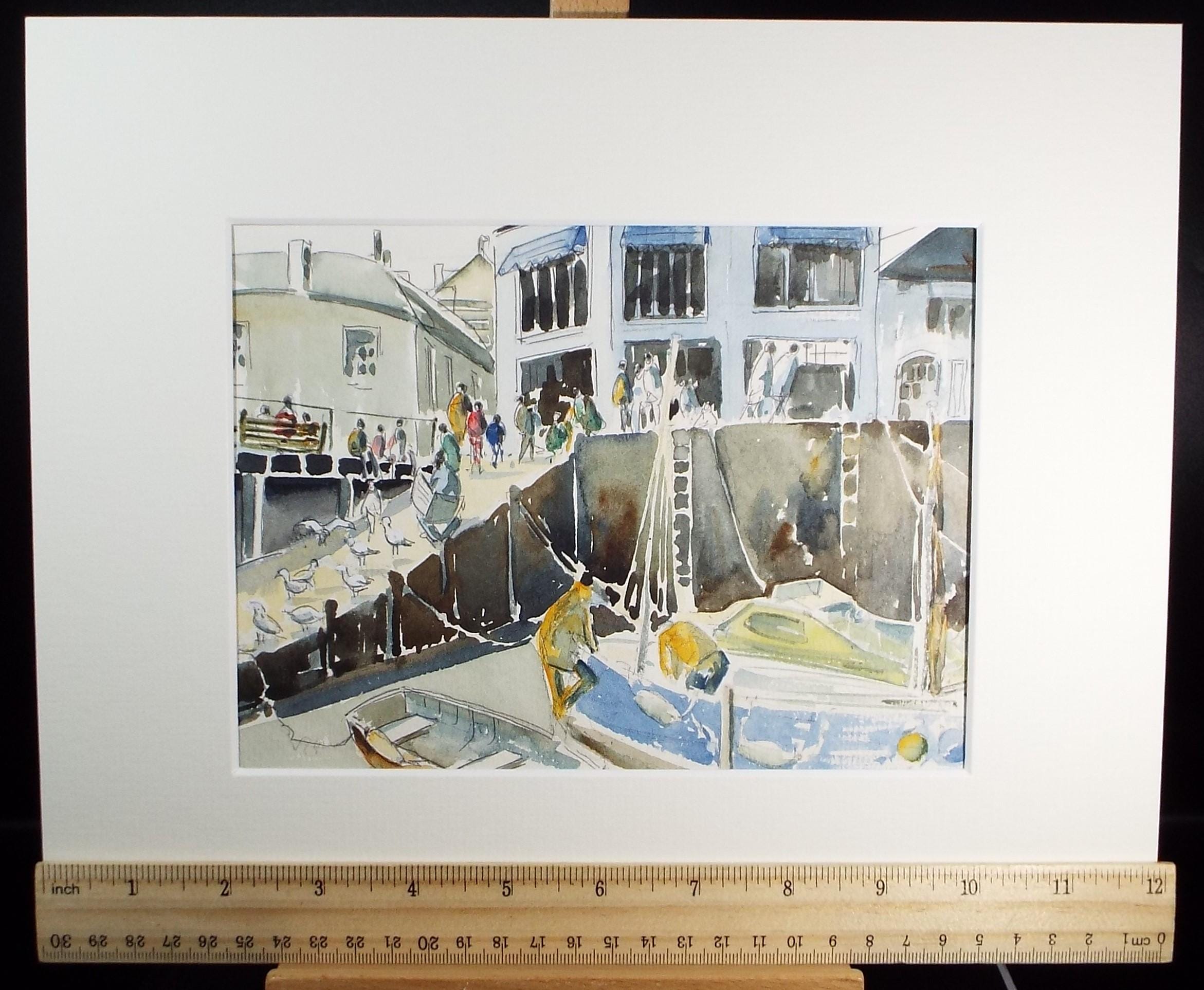 Original Watercolour, 'Padstow', June Bevan, c1990's
