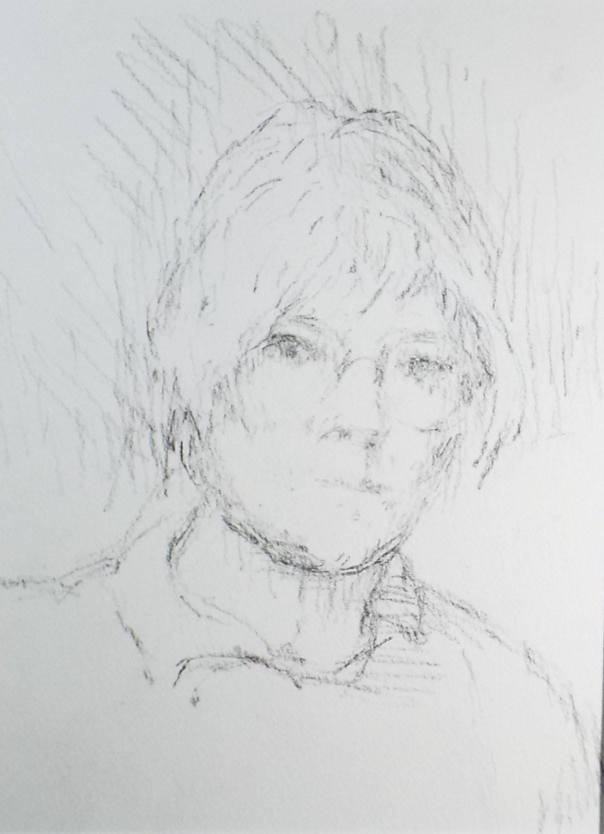 Pencil drawing, 'Portrait of a Woman, 1990's, Mariota Bosanquet 1923 -2022