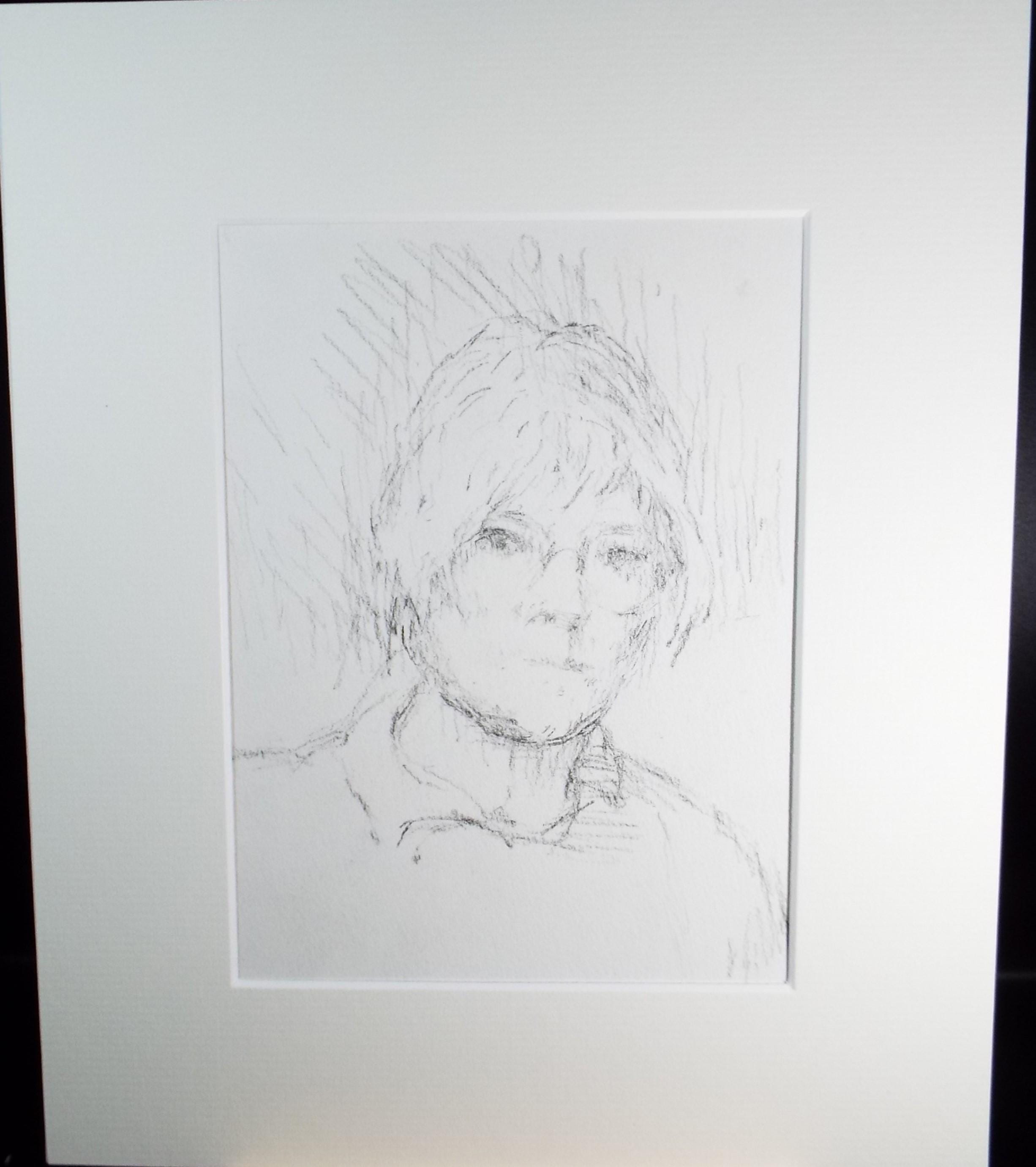 Pencil drawing, 'Portrait of a Woman, 1990's, Mariota Bosanquet 1923 -2022