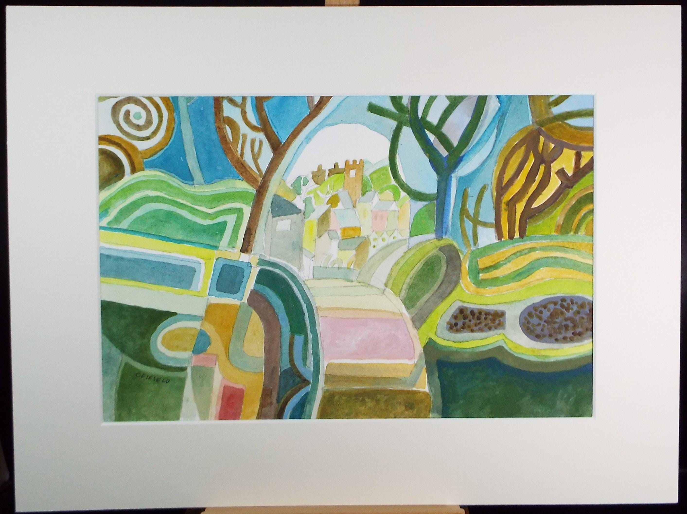 Original Watercolour, 'Through the trees', Colin Fifield (1940-2022), Circa 1980's