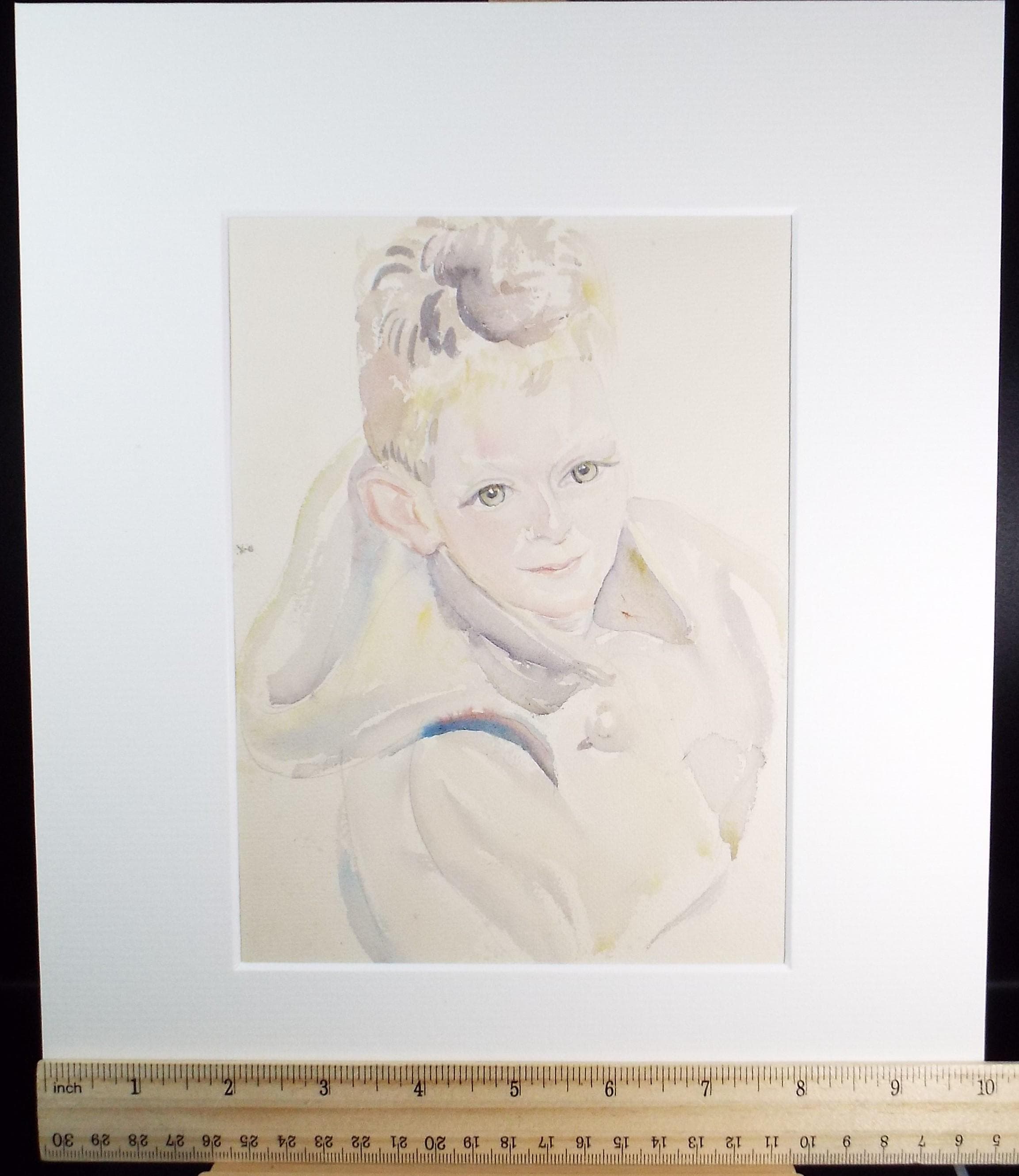 Original Watercolour , 'Portait of a Boy', c1950s, Athene Andrade (1908-1973)