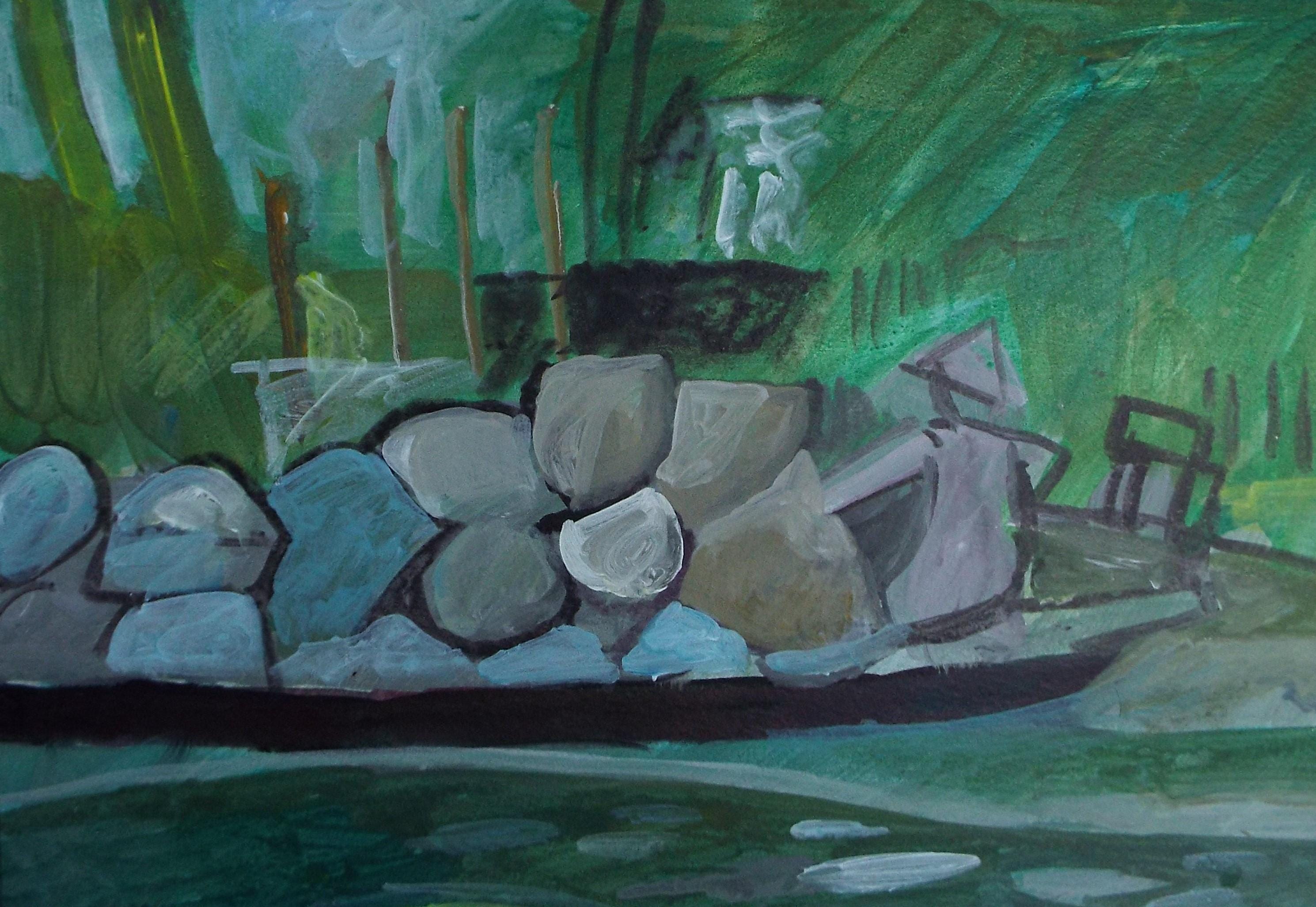 Original Watercolour & Gouache, 'Figure with Cargo', Colin Fifield (1940-2022), Circa 1980's