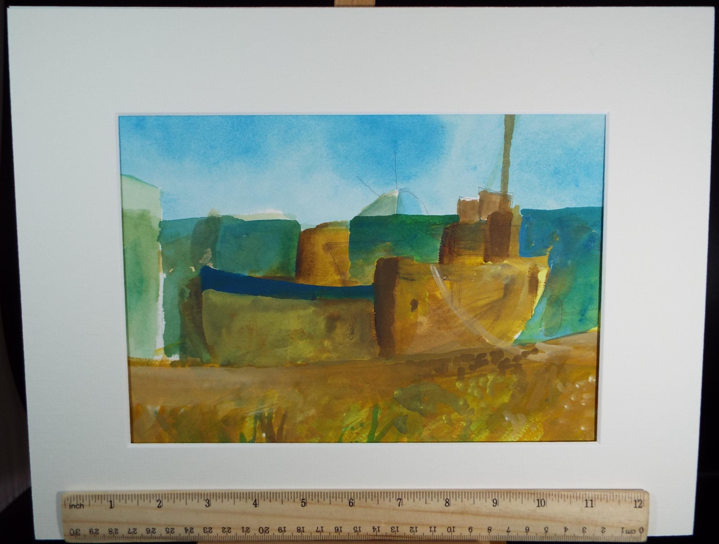 Original Watercolour & Gouache, 'Boats on the Shore', Colin Fifield (1940-2022), Circa 1980's