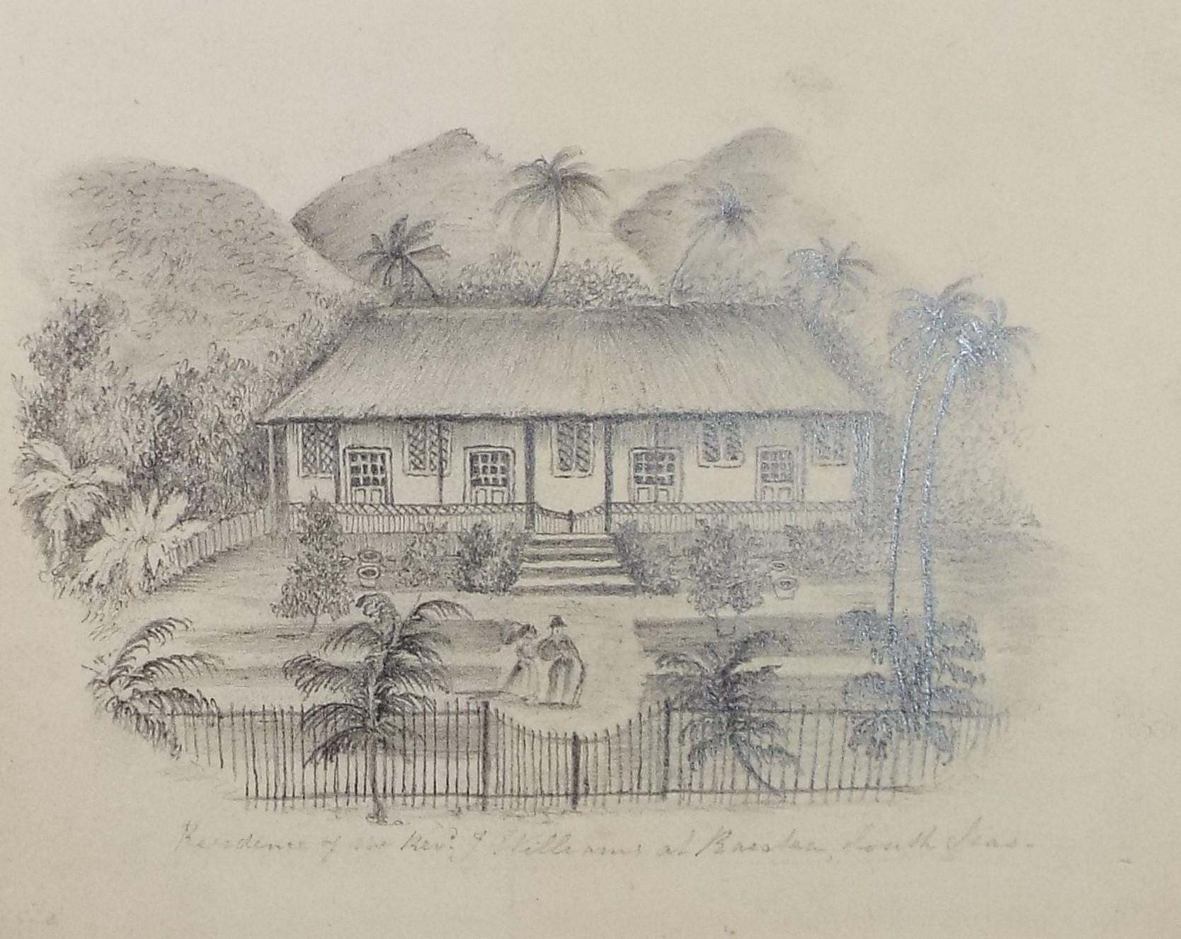 Original Pencil Drawing, 'South sea Cottage', unknown artist, circa 1830