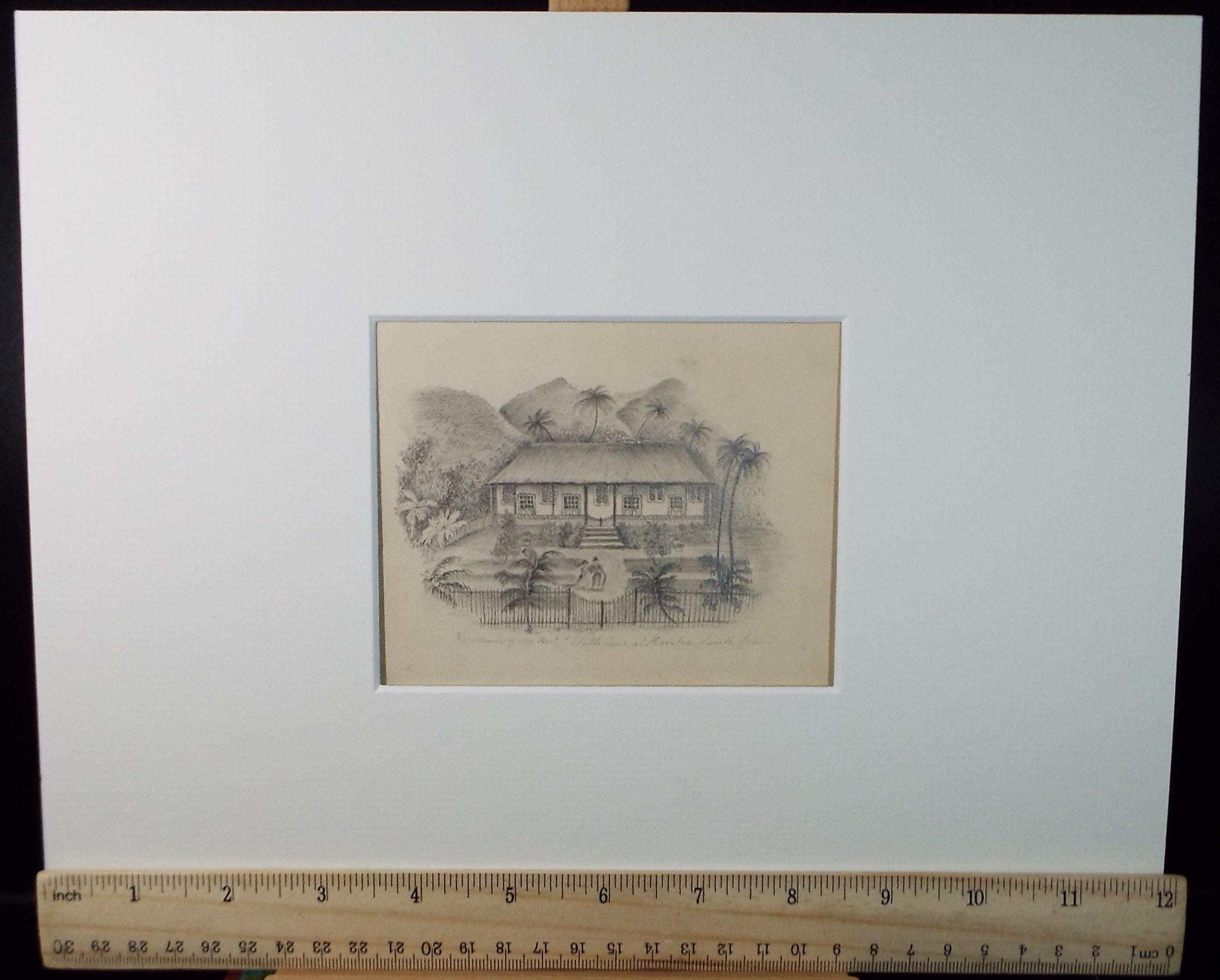 Original Pencil Drawing, 'South sea Cottage', unknown artist, circa 1830