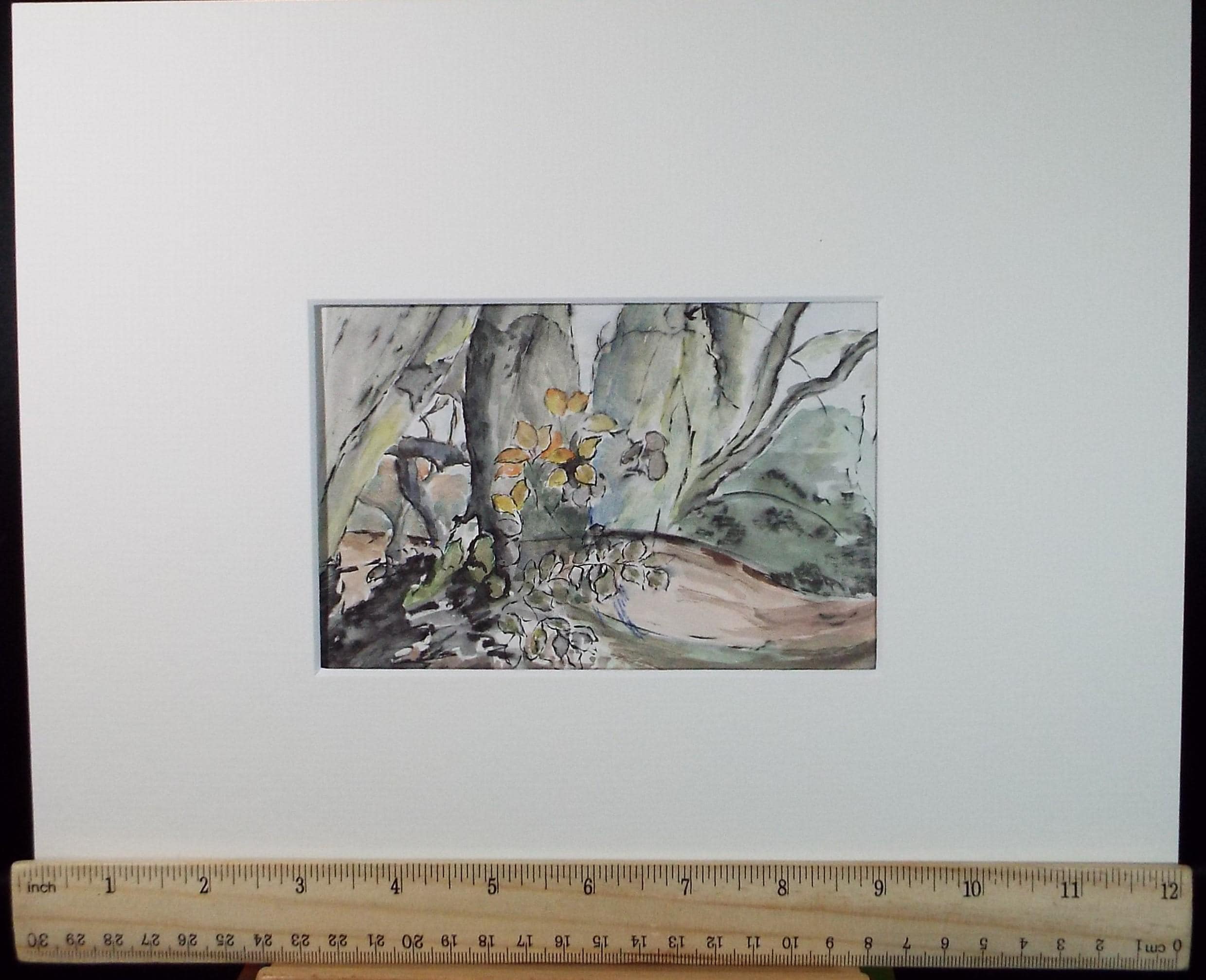 Original Watercolour, 'Woodland Study', artist unknown, circa 1960's