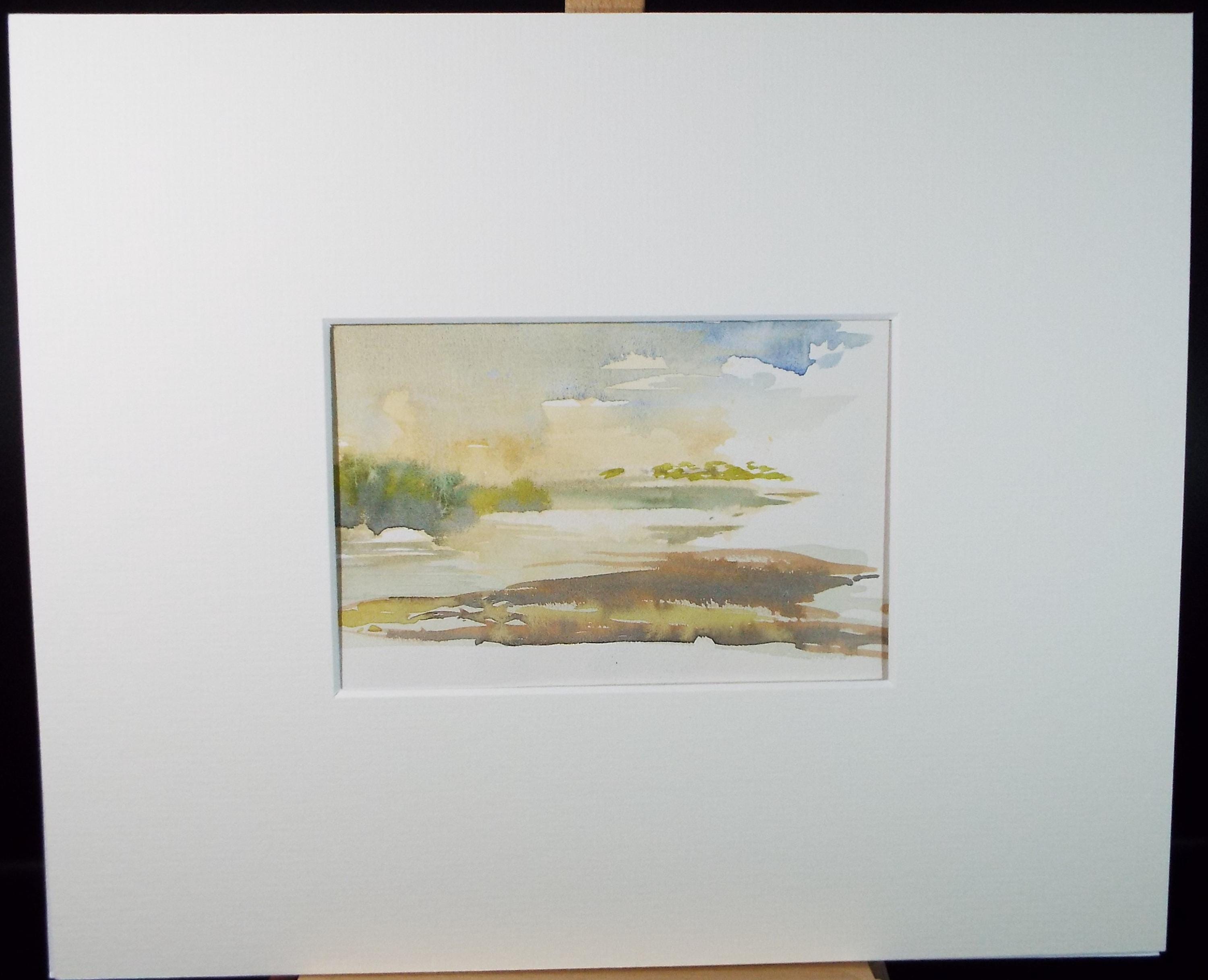 Original Watercolour on Paper, 'Sunset', dated 1985, Unknown artist