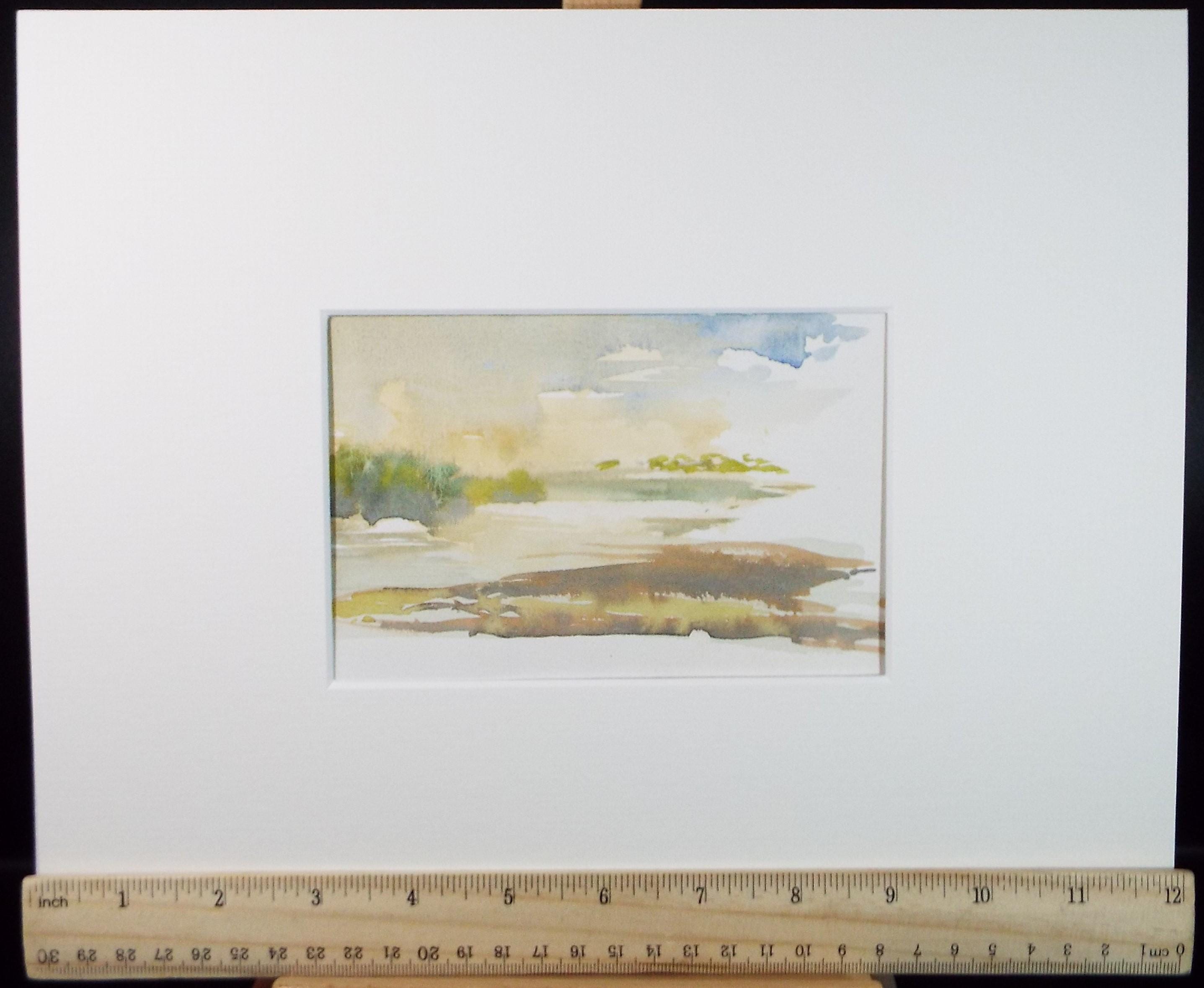 Original Watercolour on Paper, 'Sunset', dated 1985, Unknown artist