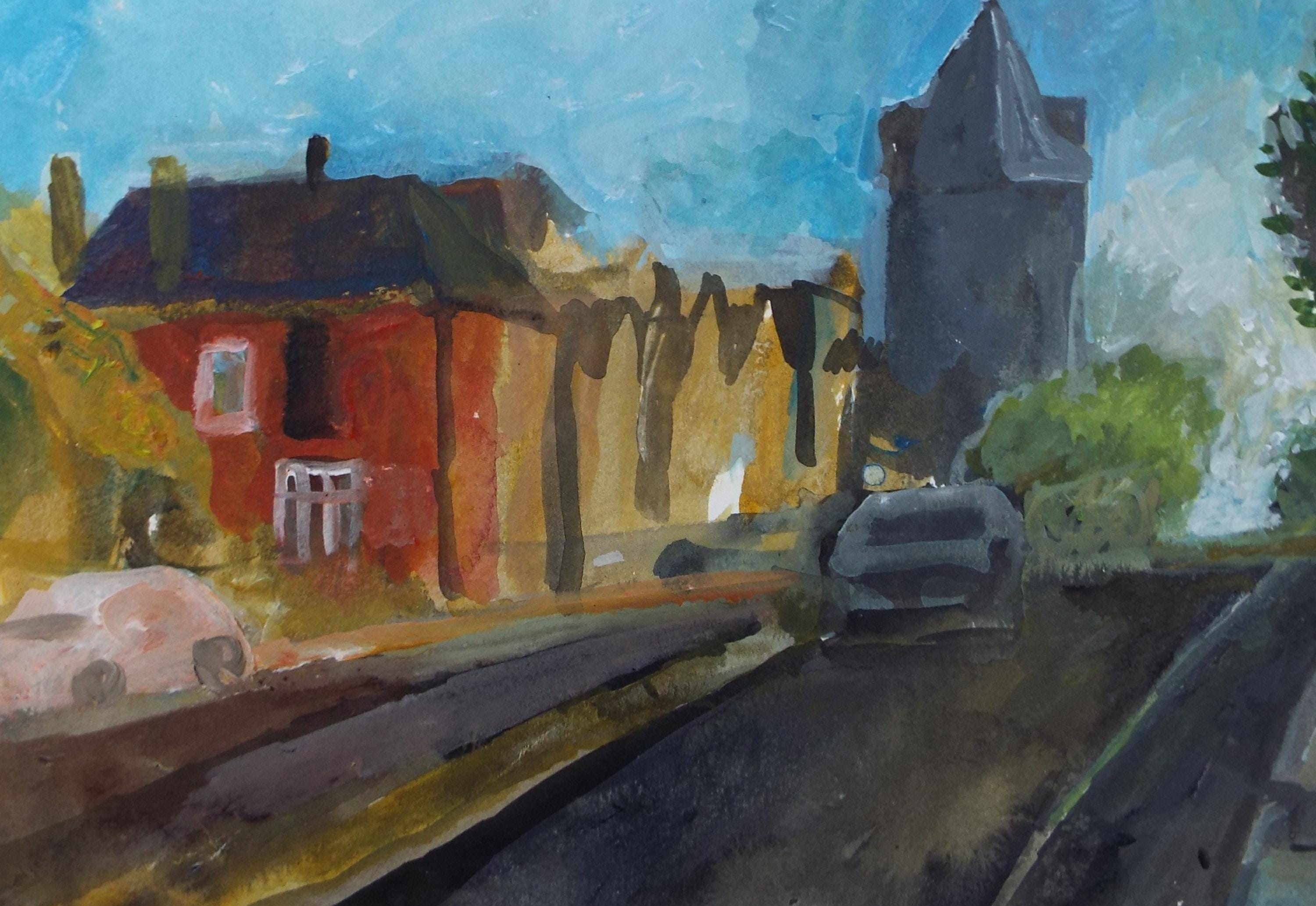 Original Watercolour & Gouache, 'Street Scene', Colin Fifield (1940-2022), Circa 1980's