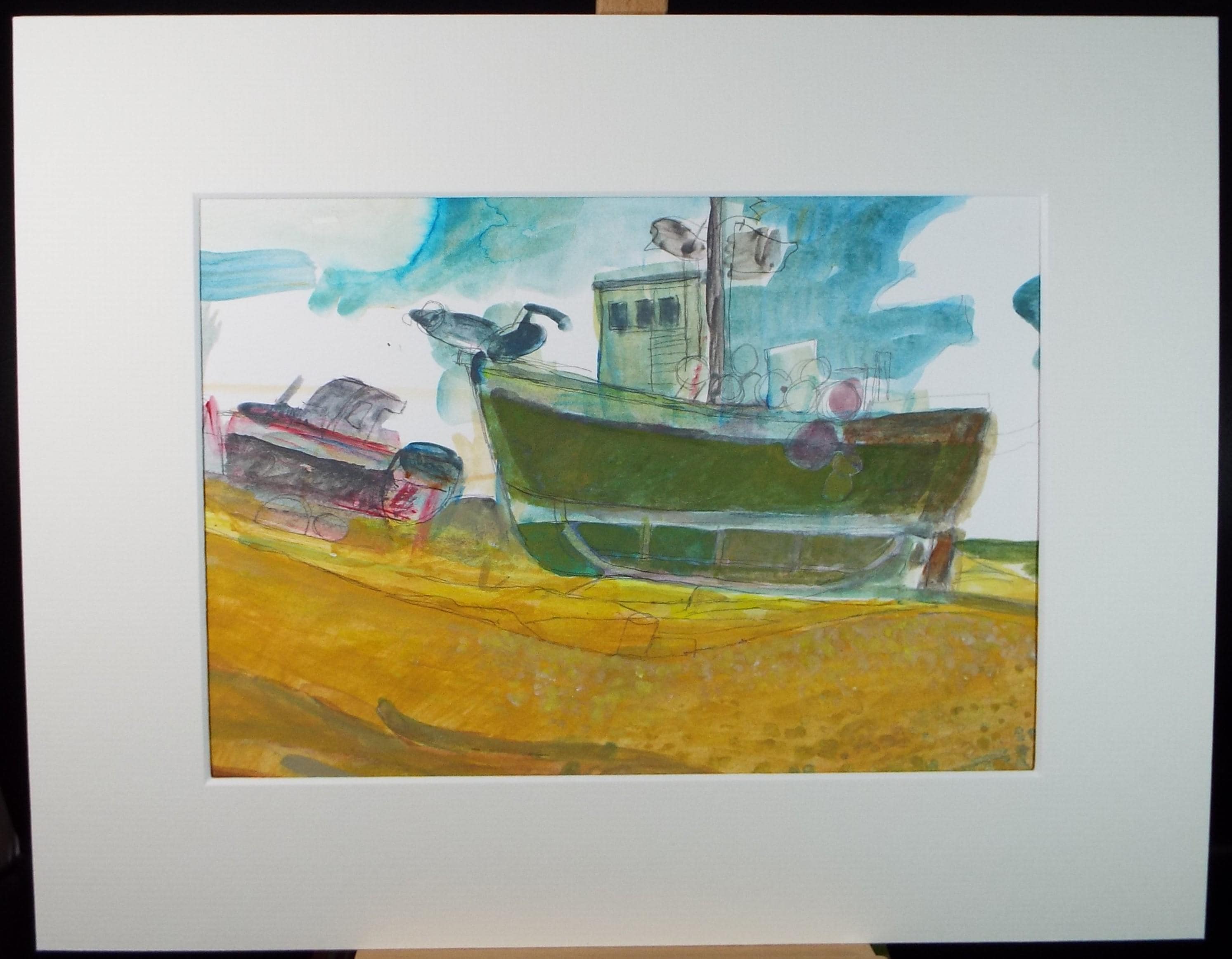 Original Watercolour, 'The Boat Launch', Colin Fifield (1940-2022), Circa 1980's