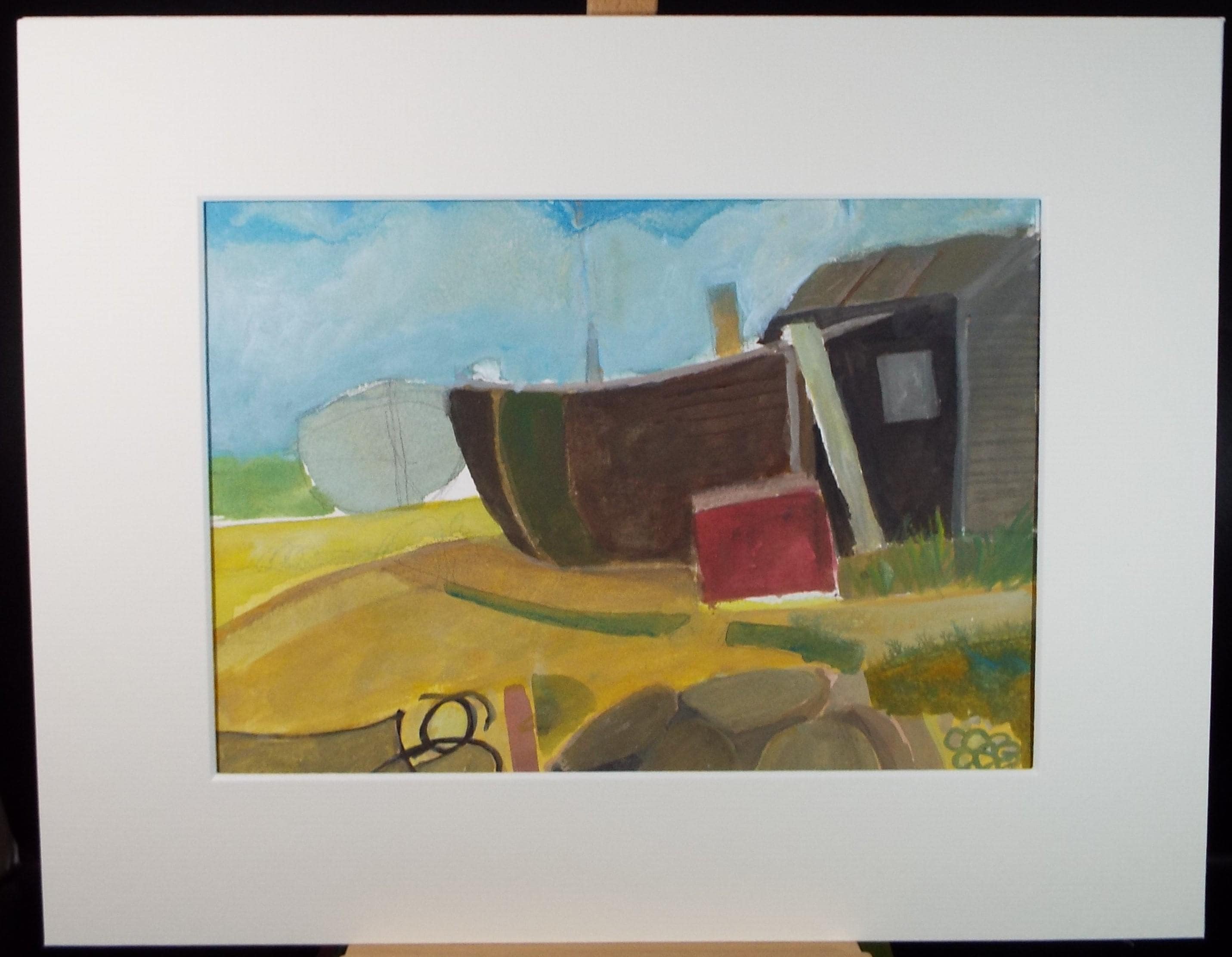 Original Watercolour & Gouache, 'Boat on the Shore', Colin Fifield (1940-2022), Circa 1980's