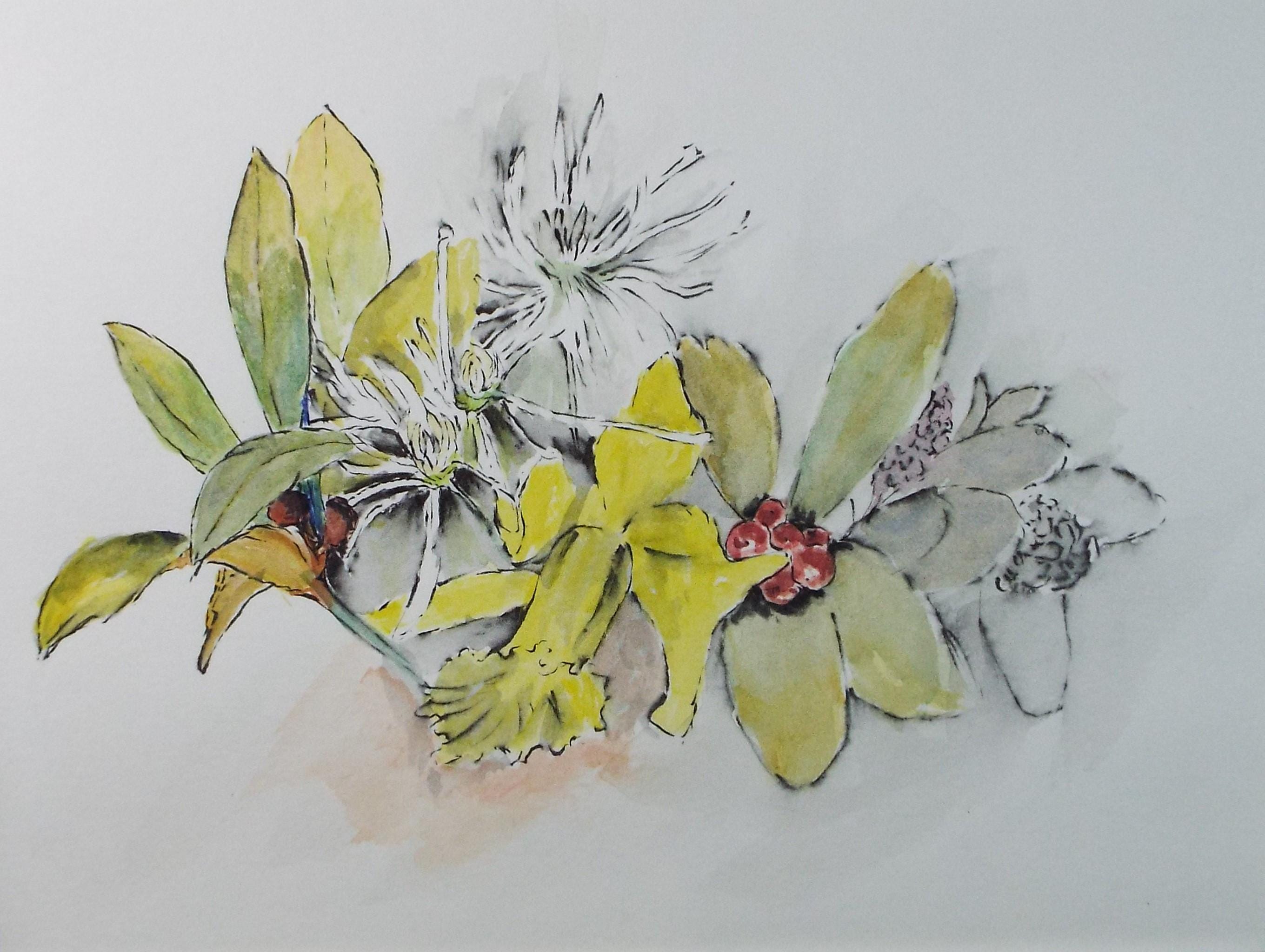Original Watercolour, 'Thursday's Posy', Dated 1983, Marie W Hiorns