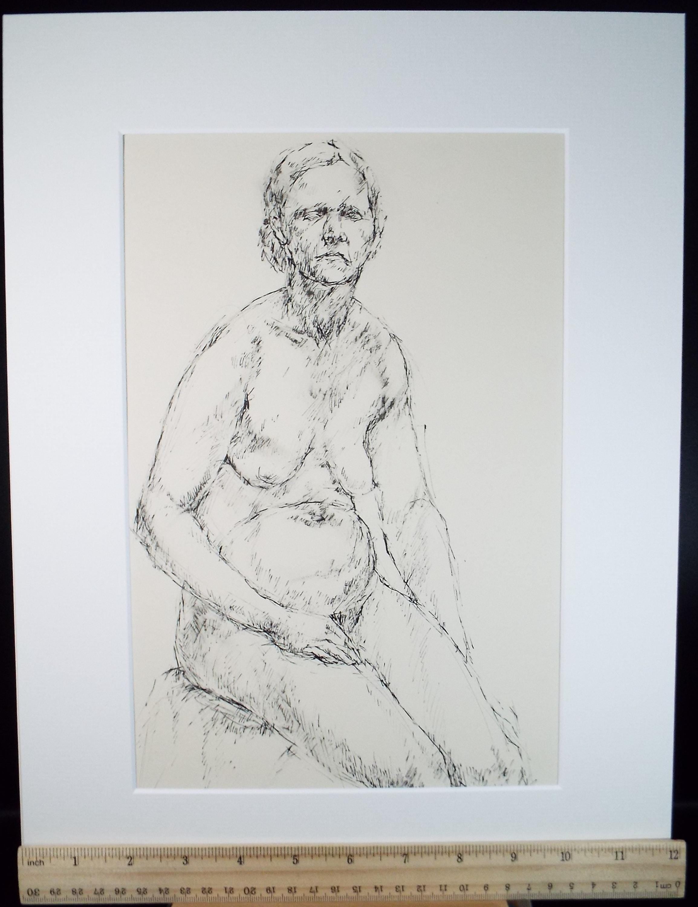 Pen & ink drawing 'Seated Woman', c1950s, C.D. Finley