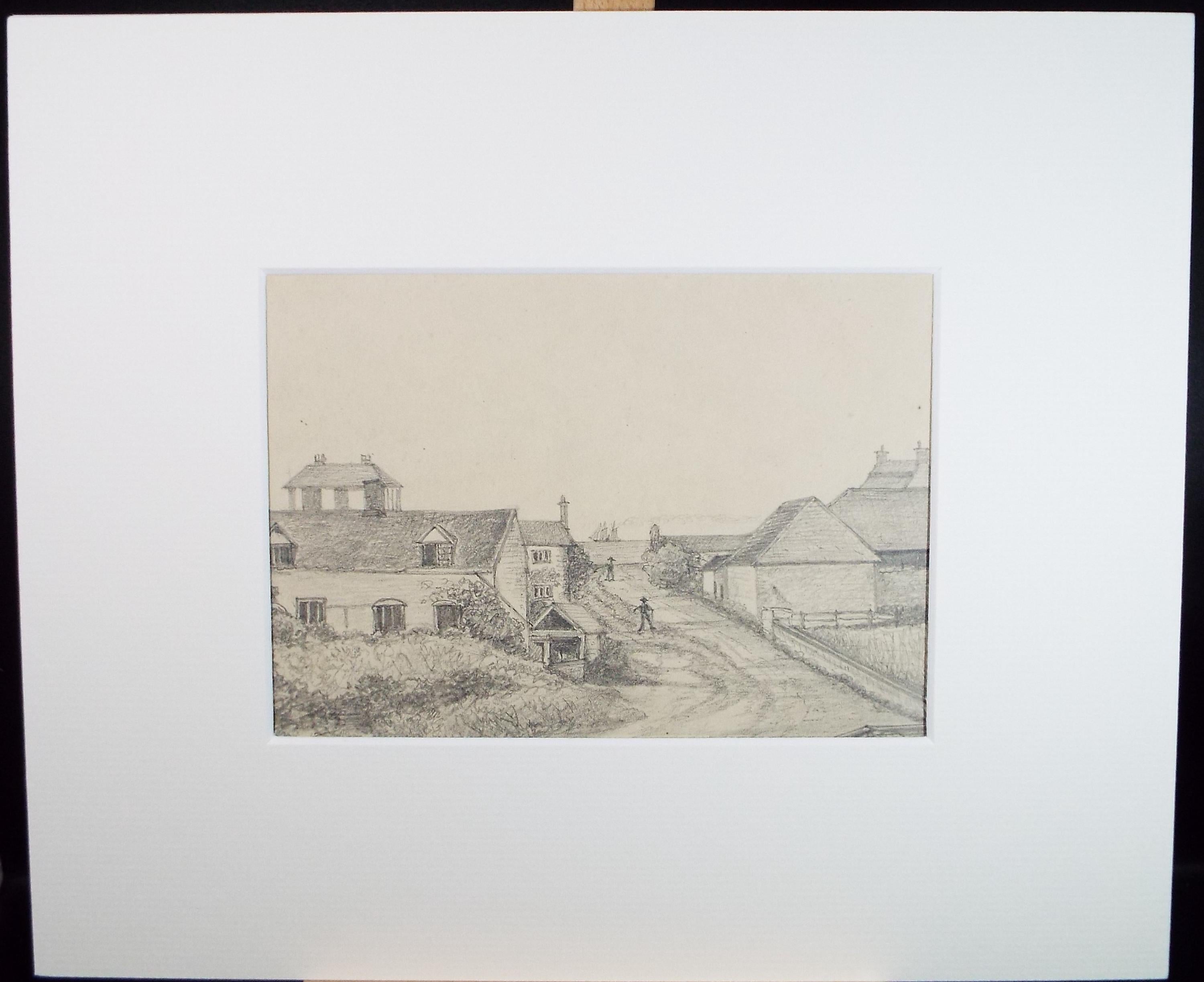 Original Pencil drawing, 'Bacton', Dated 1878, artist unknown