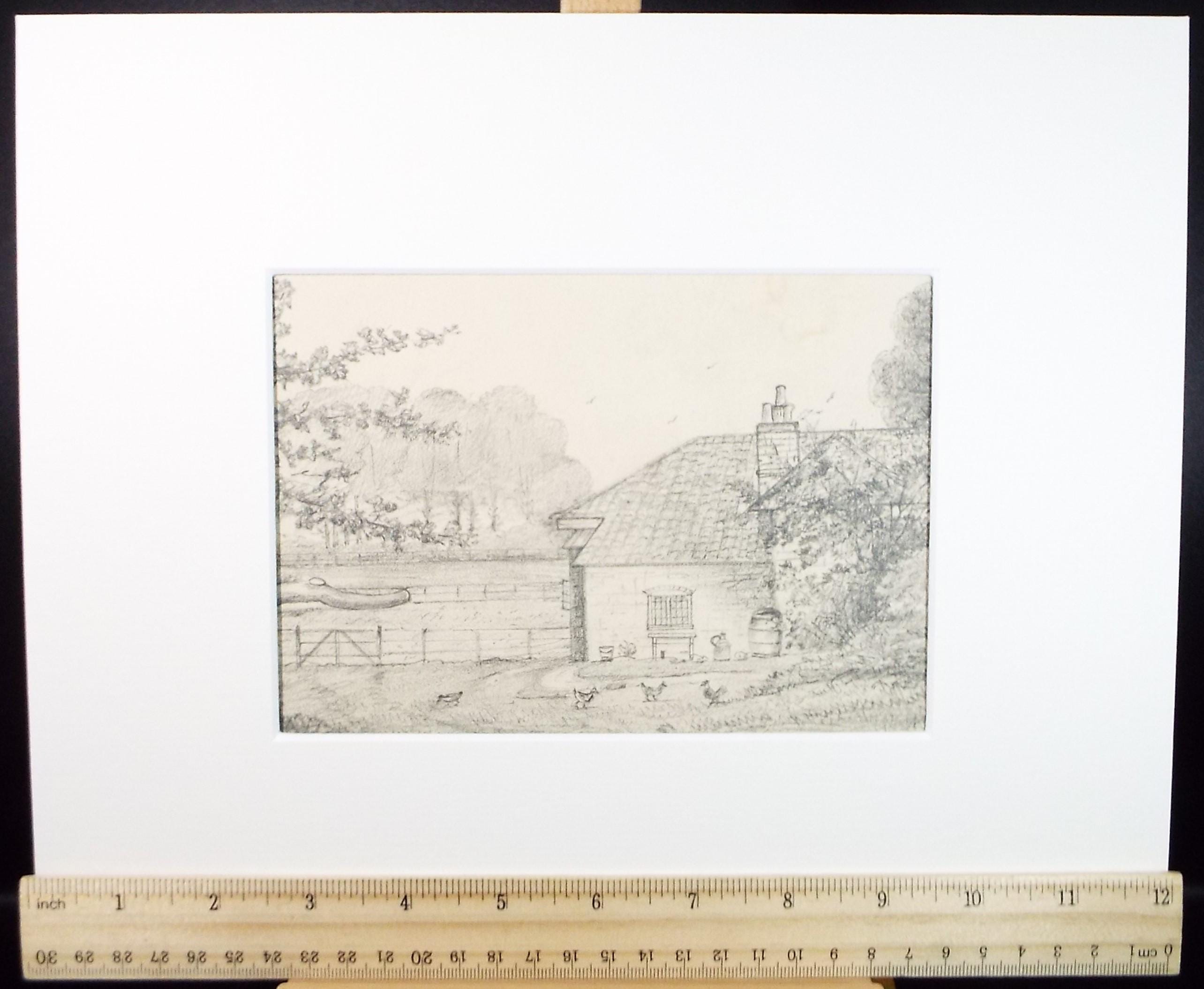 Original Pencil drawing, 'Mr Gowton's Cottage, Beeston park', Dated 1873, artist unknown