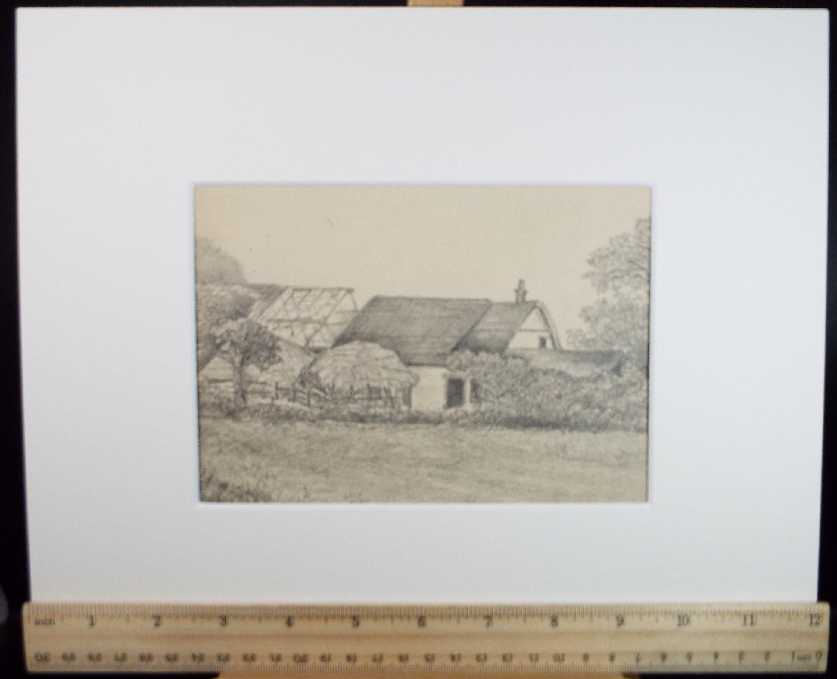 Original Pencil drawing, 'Stradbroke', dated 1877, artist unknown