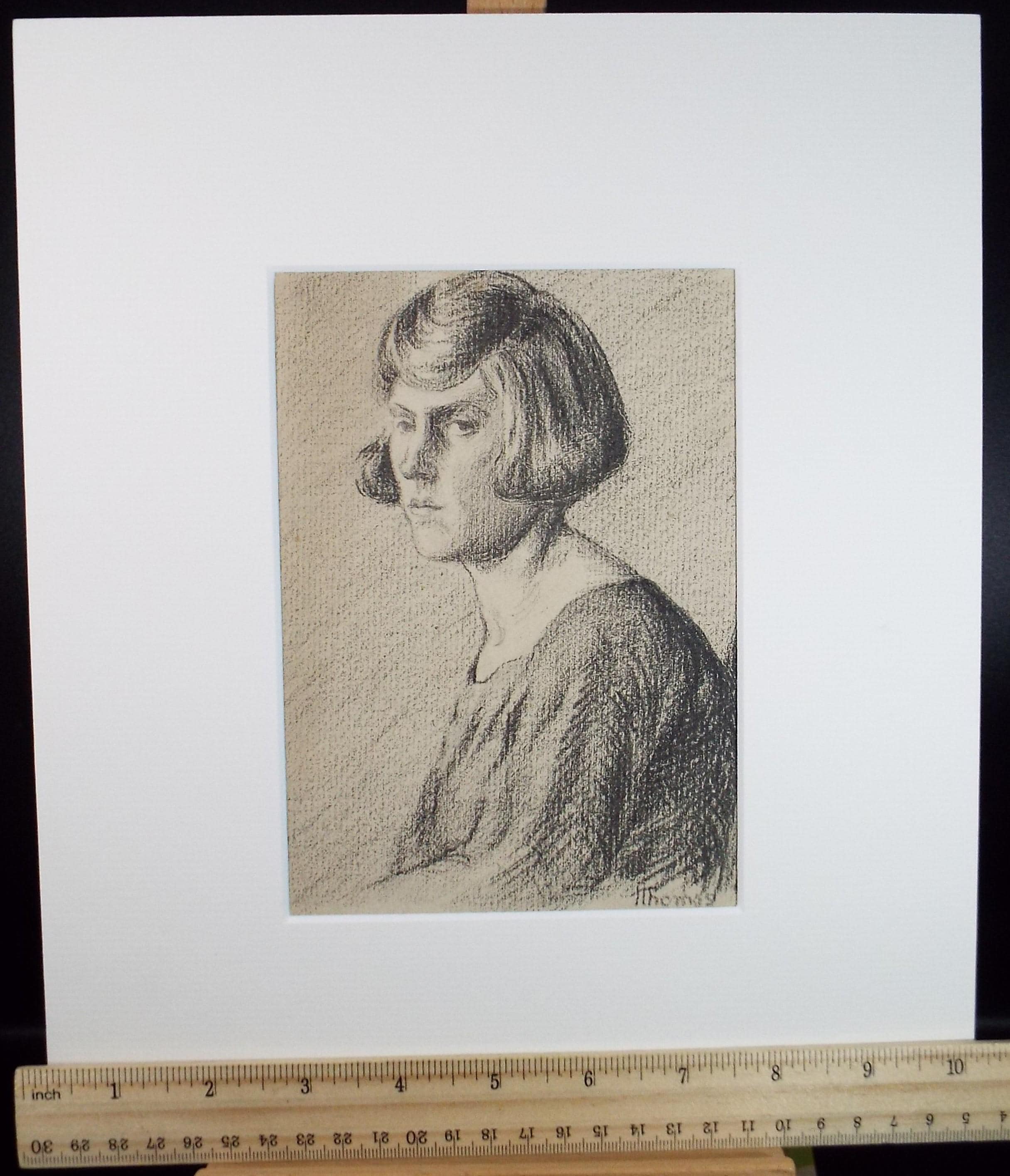 Original Pastel drawing, 'Portrait of a Woman' , Harry Thomas, Dated 1915