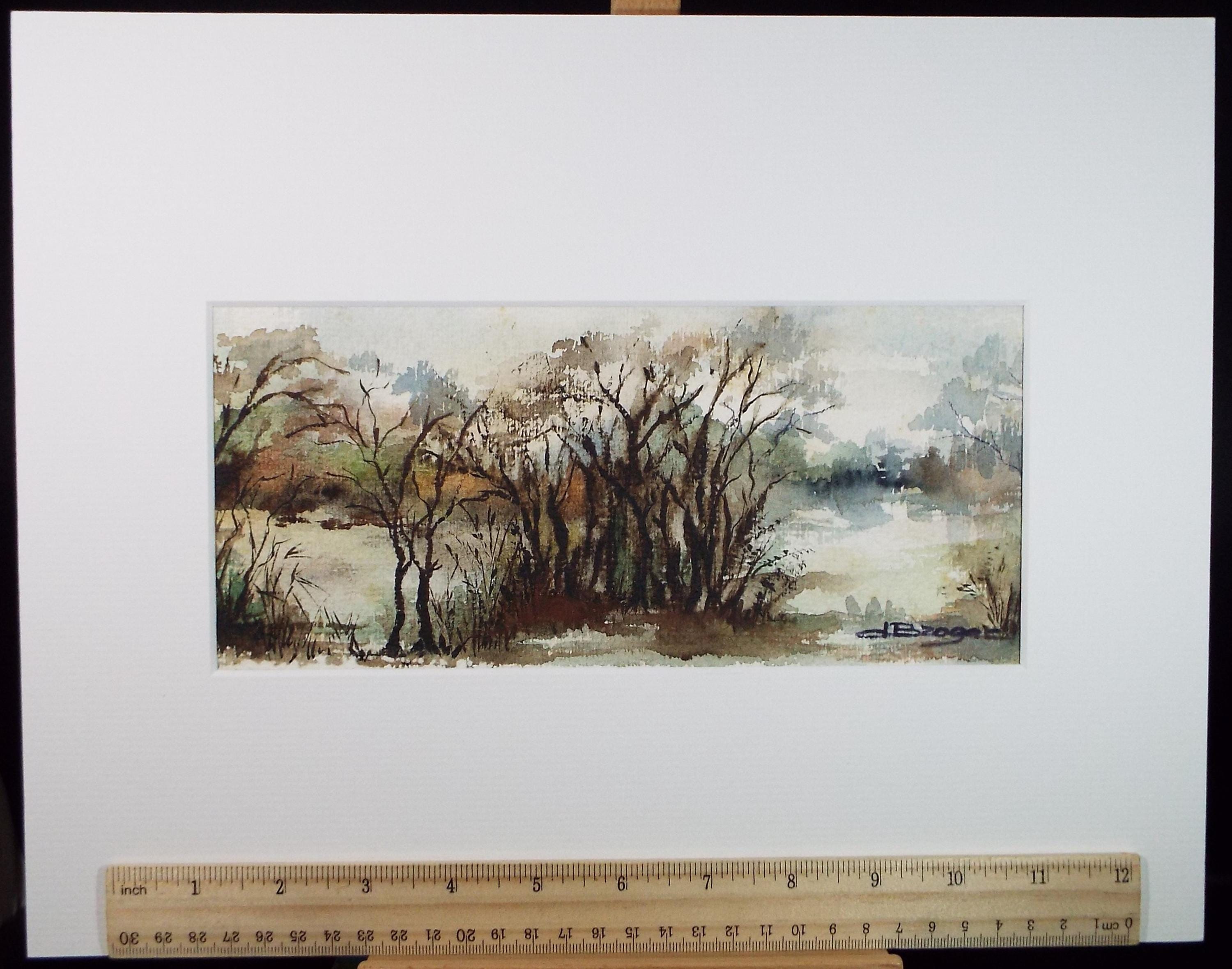Original Watercolour, 'Winter Landscape', circa 1970's, Artist Unknown