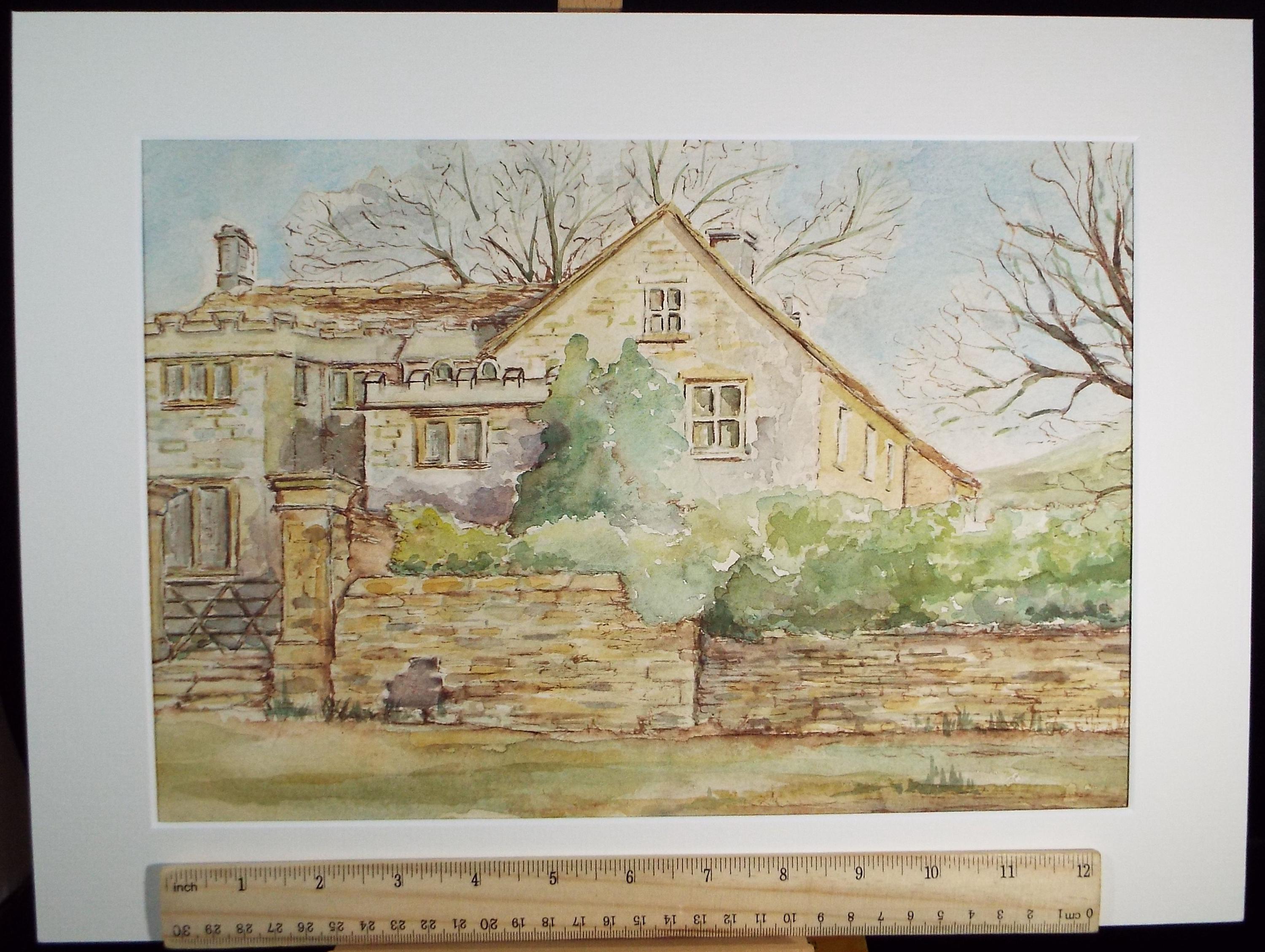 Original Watercolour on Paper, 'Highlow Hall',W.M. Diprose, Dated 1991