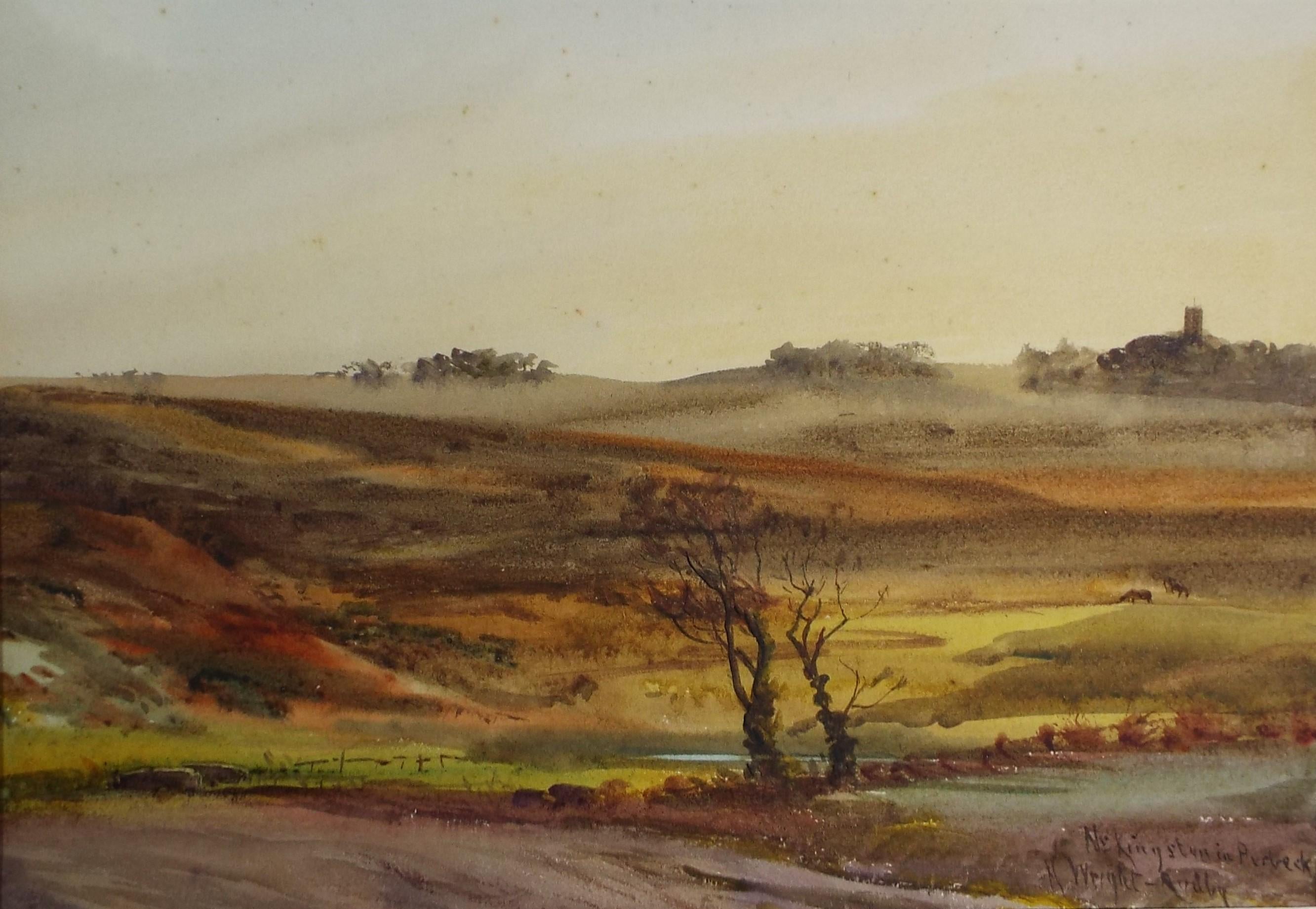 Original Watercolour, 'Autumn Landscape, Purbeck', Early 20th Century, Hugh Right Rudby (1855-1954)